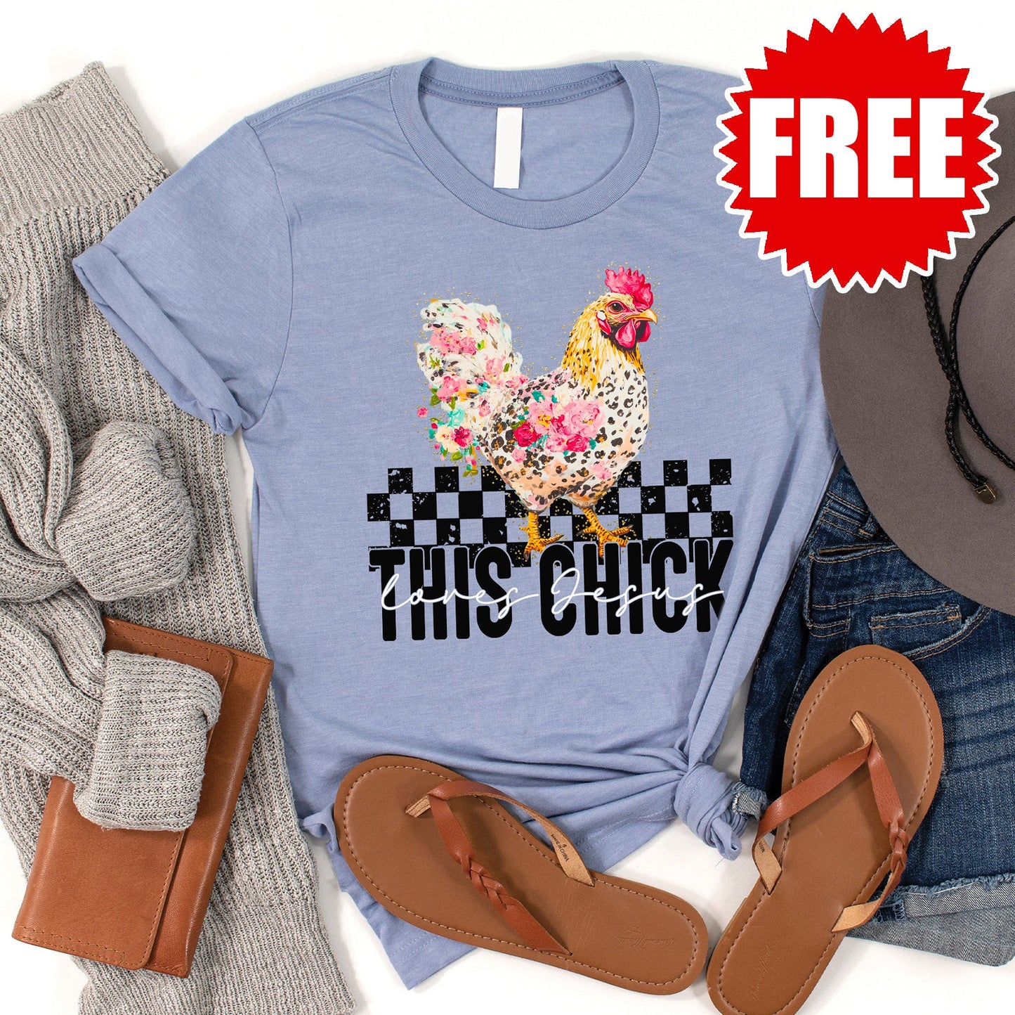 This Chick Tee - Heather Blue - 0