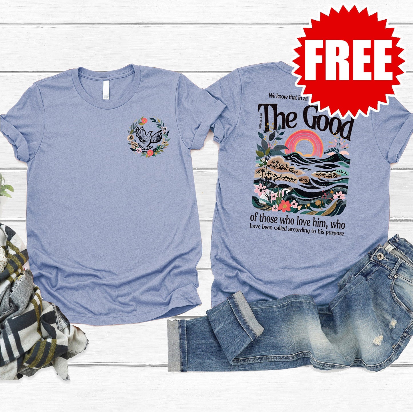 The Good Tee - Heather Blue - 0