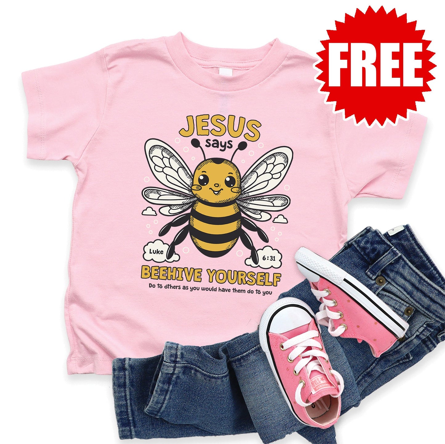 Beehive Yourself Tee - Heather Bubble Gum - 0