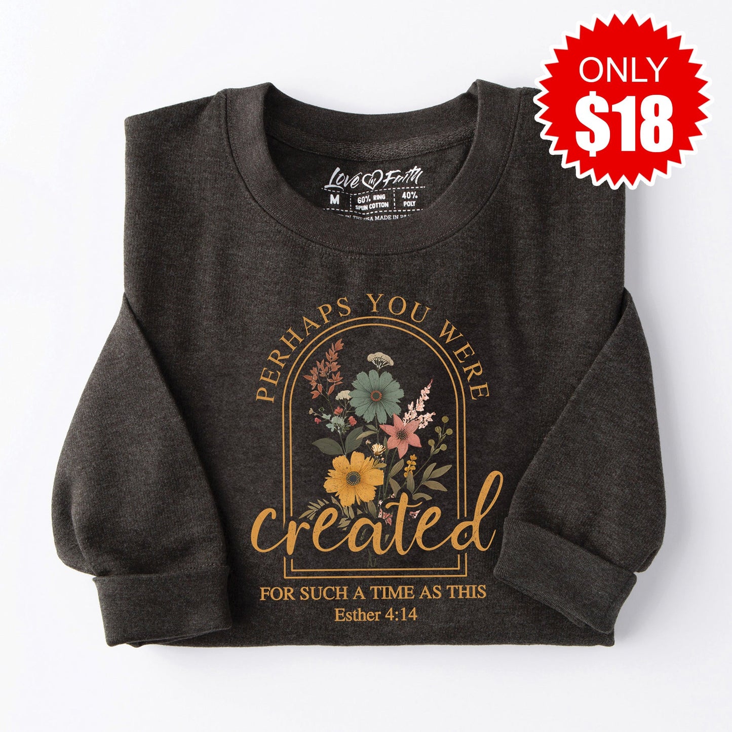 Created Sweatshirt - Heather Charcoal - 18