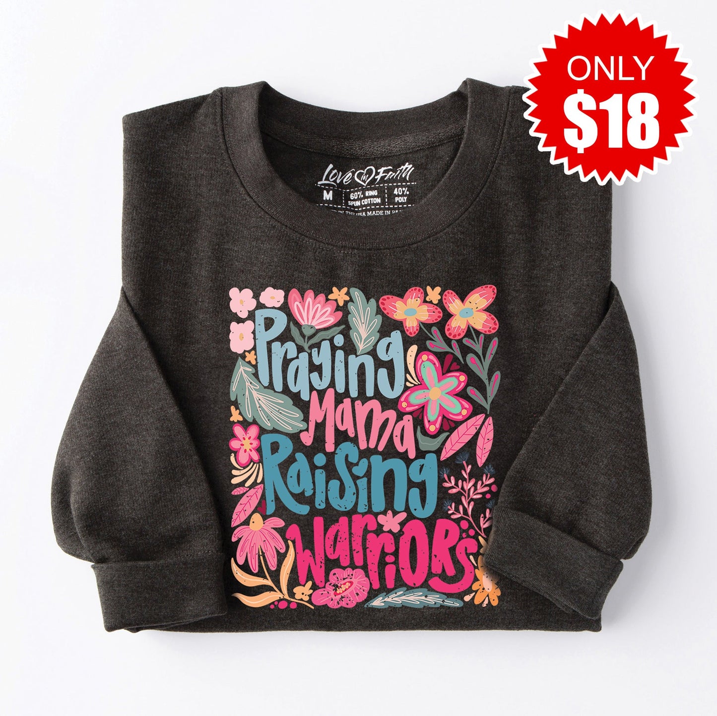 Raising Warriors Sweatshirt - Heather Charcoal - 18