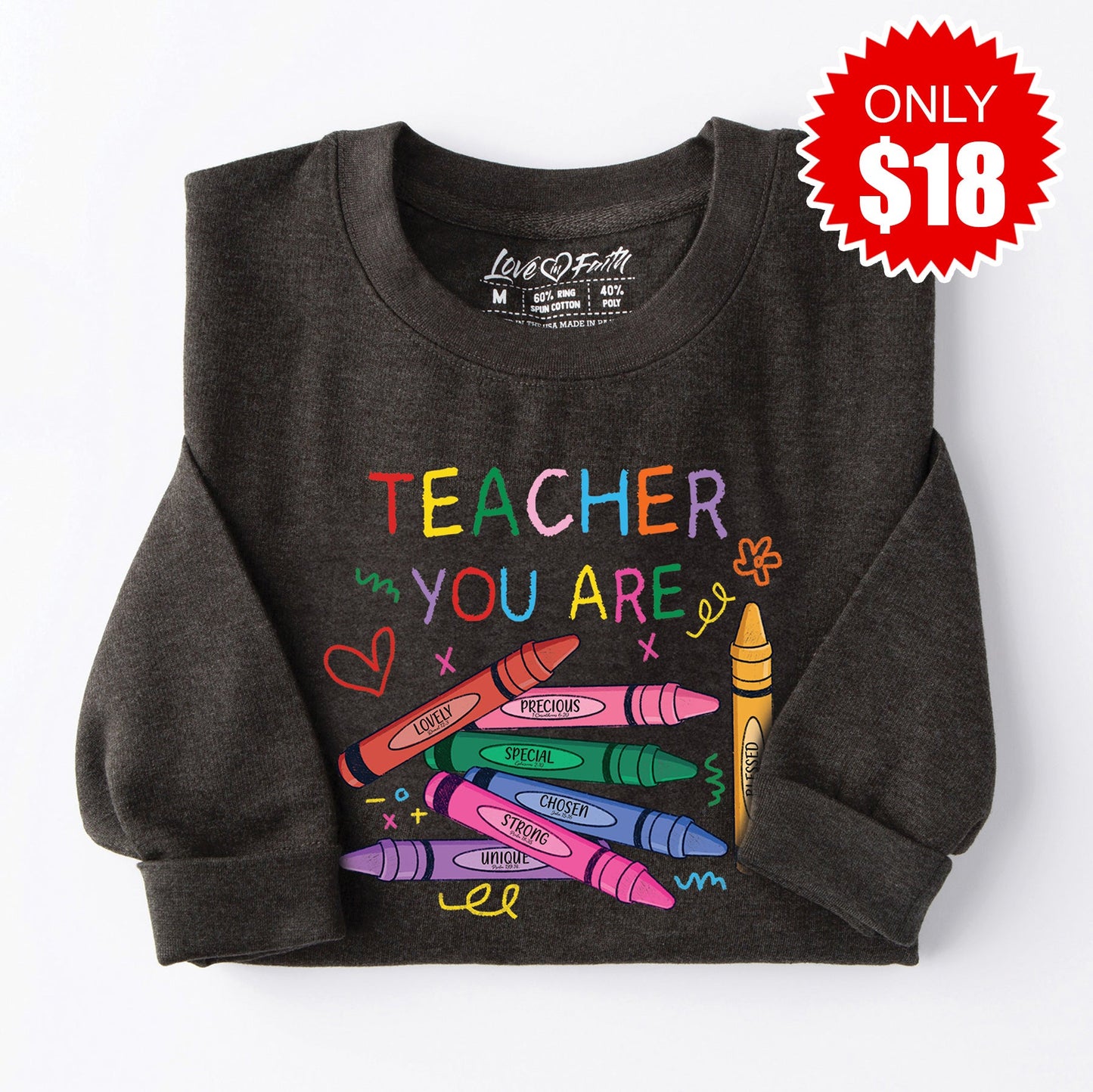 Teacher You Are Sweatshirt - Heather Charcoal - 18