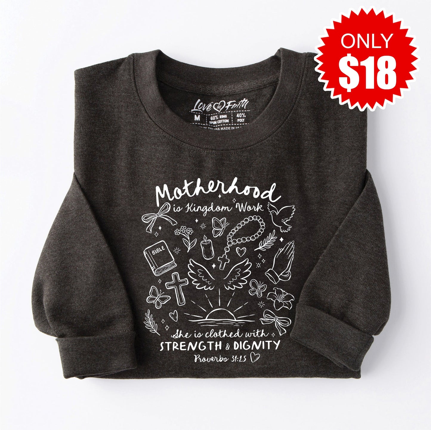 God Is Good Sweatshirt - Heather Charcoal - 18