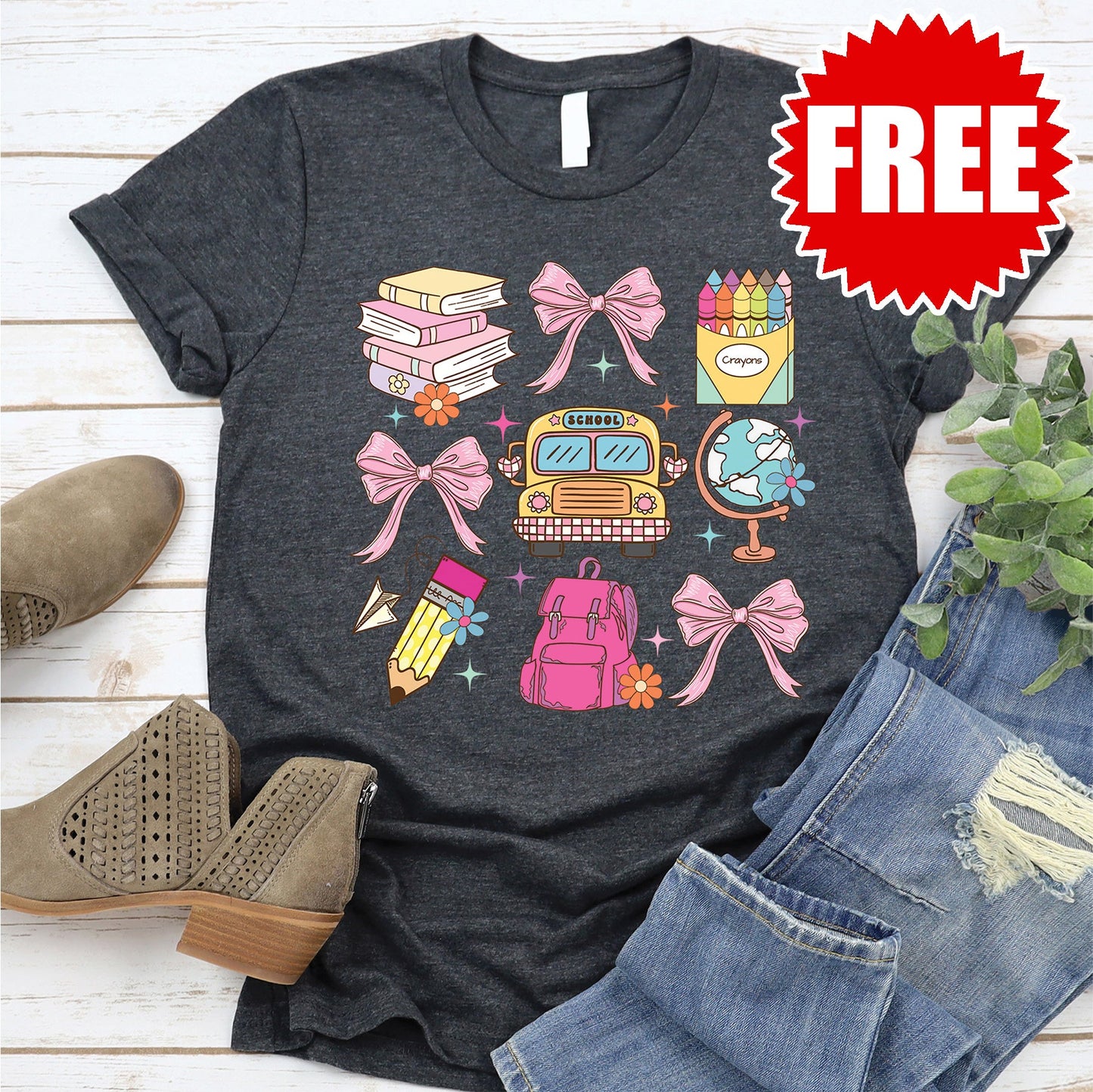 Teacher Life Tee - Heather Charcoal - 0