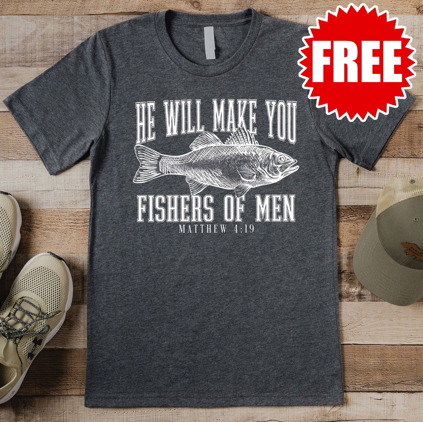 Fishers of Men Tee - Heather Charcoal - 0