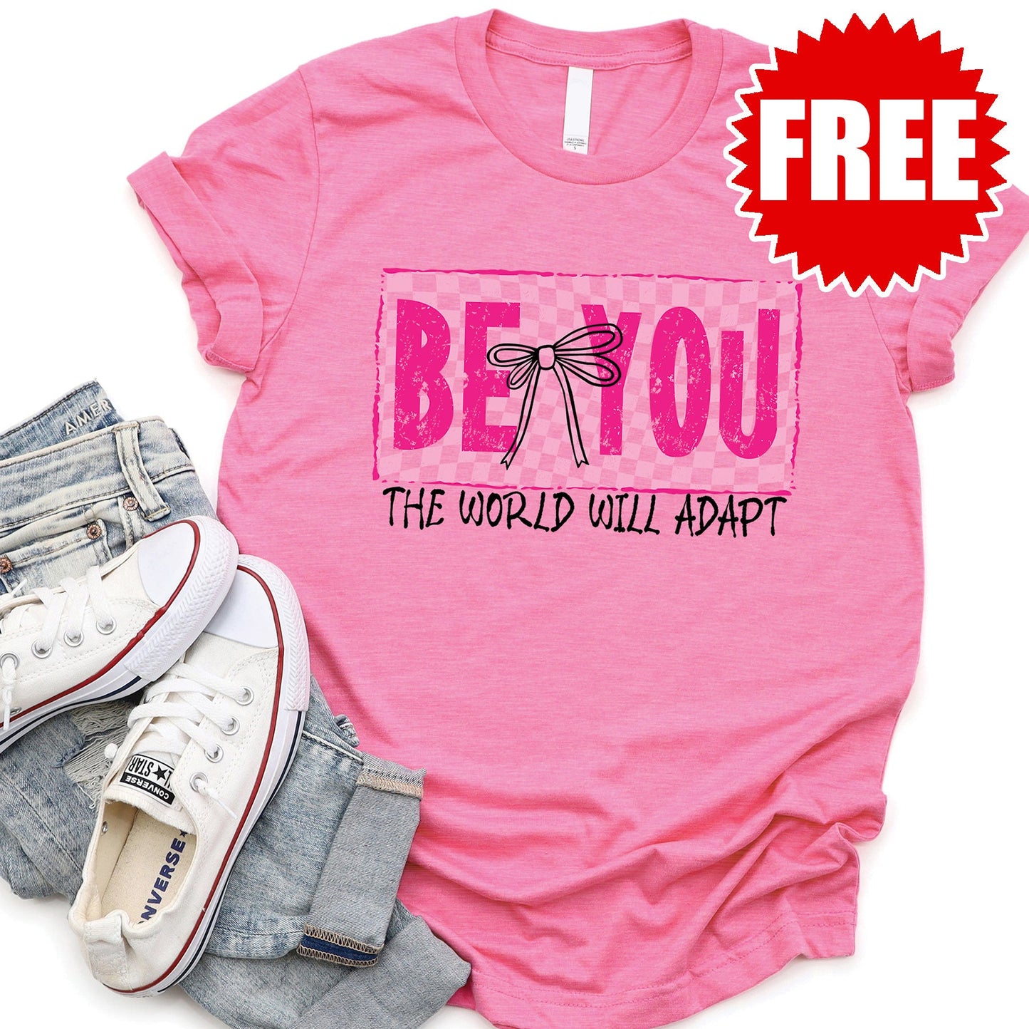Be You Tee - Heather Charity Pink - 0