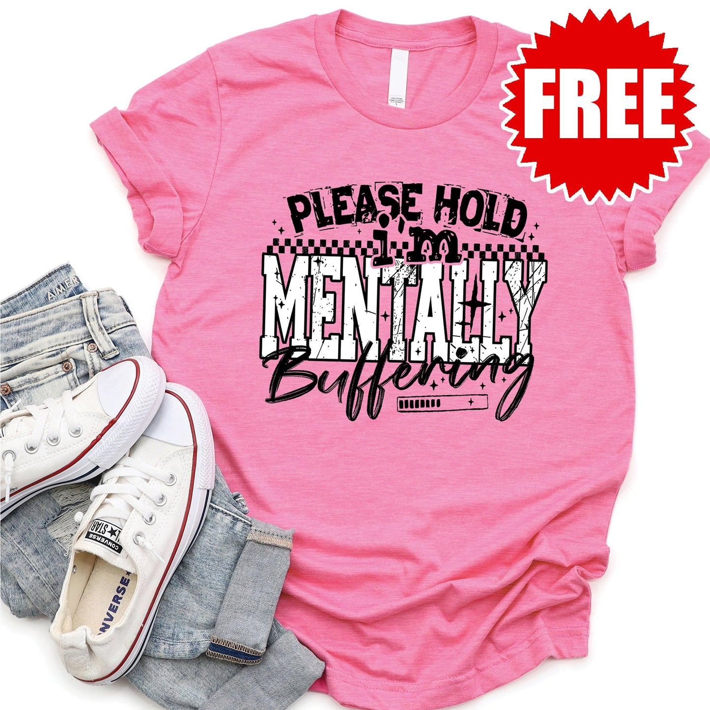 Mentally Buffering Tee - Charity Pink - 0