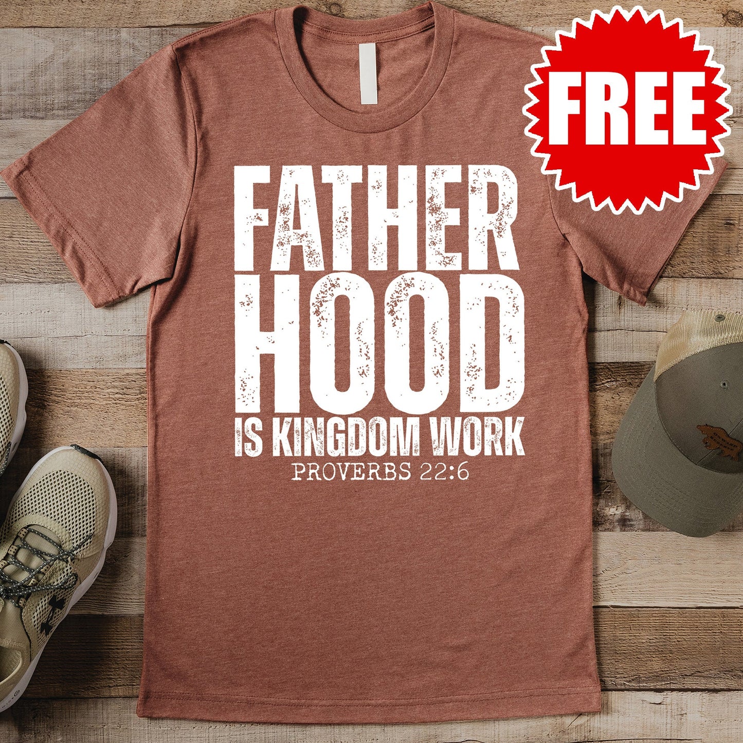 Fatherhood Tee - Heather Chestnut - 0