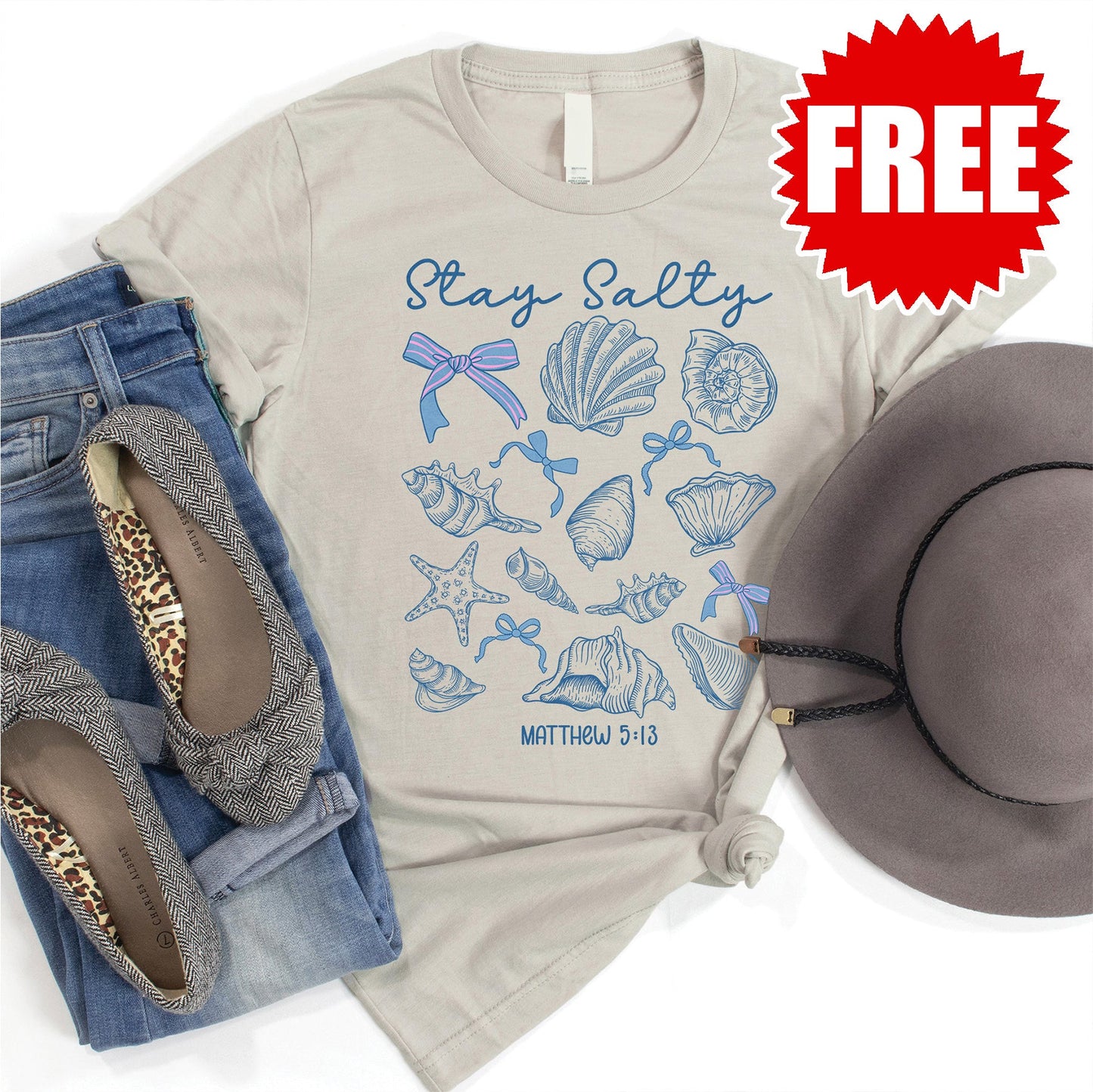 Stay Salty Tee - Heather Toasted Coconut - 0