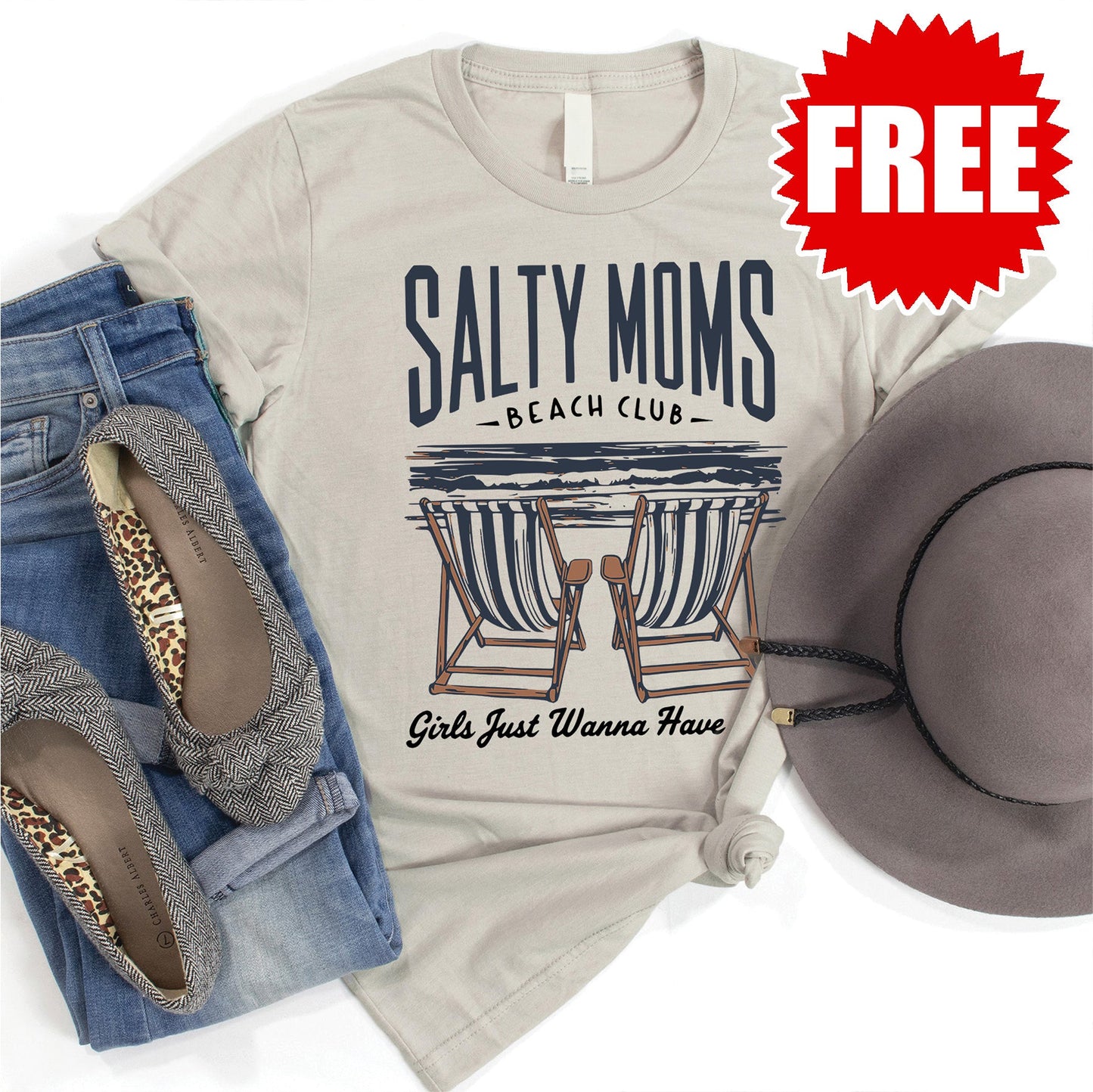 Salty Moms Tee - Heather Coconut - 0