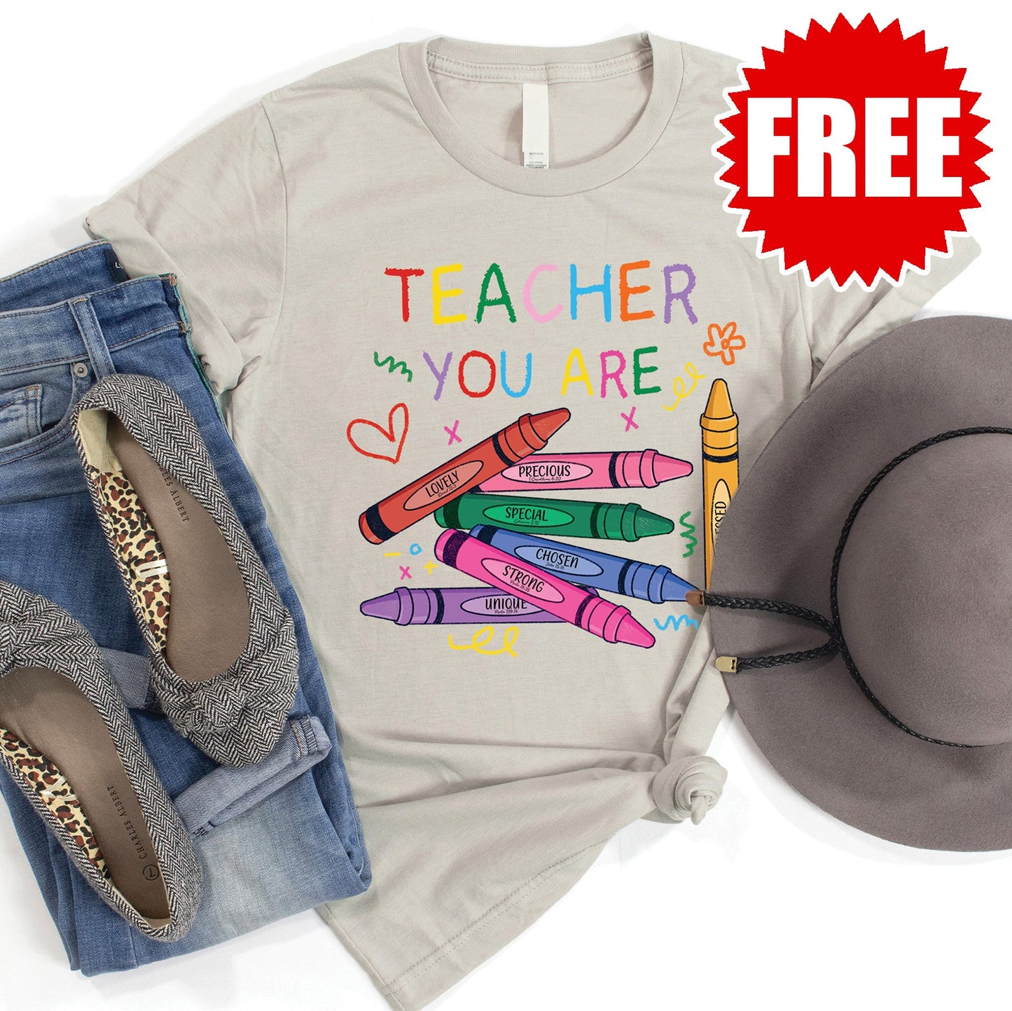 Teacher You Are Tee - Heather Toasted Coconut - FREE