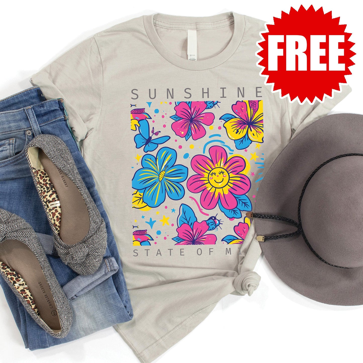 Sunshine State Of Mind Tee - Heather Toasted Coconut - 0