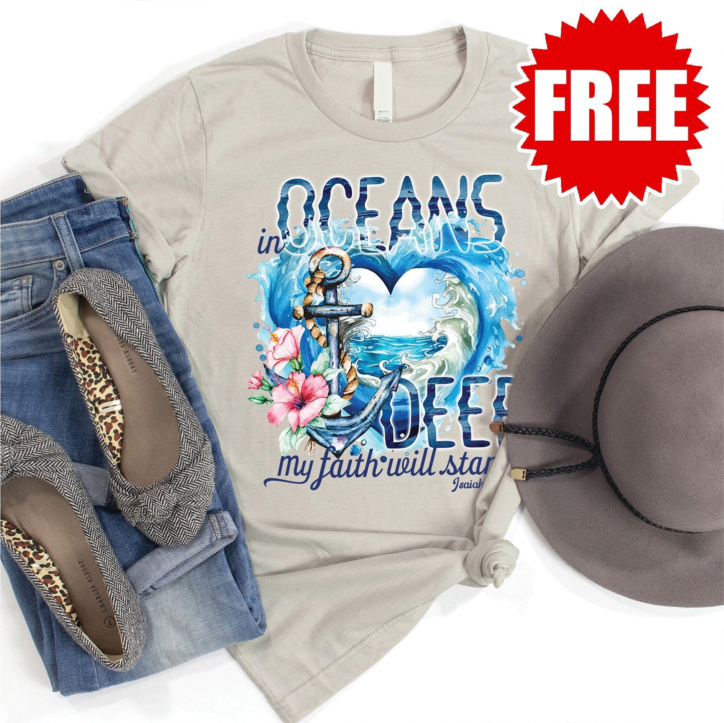 In Oceans Deep Tee - Heather Coconut - 0