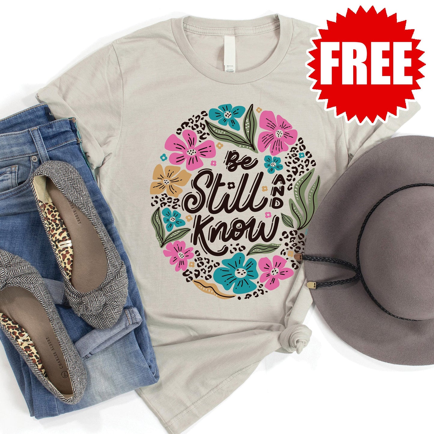 Be Still and Know Tee - Heather Toasted Coconut - 0
