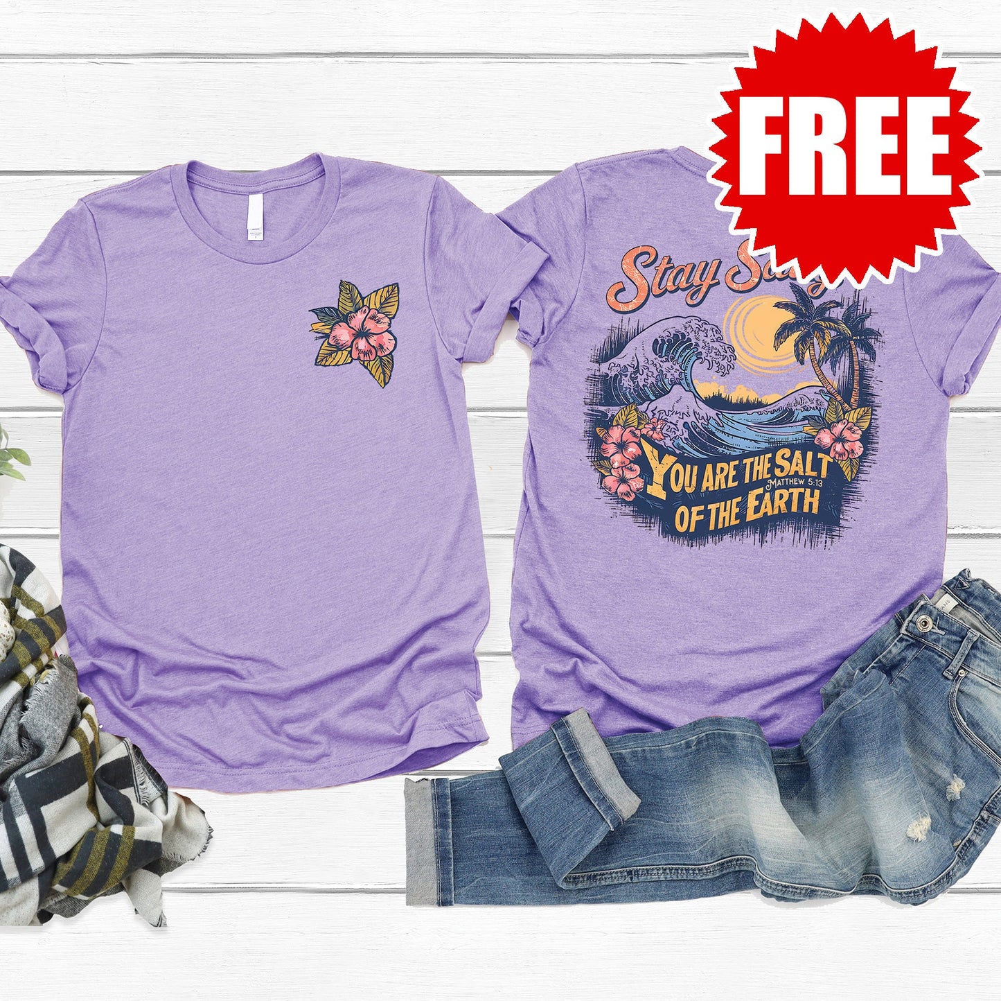 You Are The Salt Tee - Heather Dark Lavender - 0