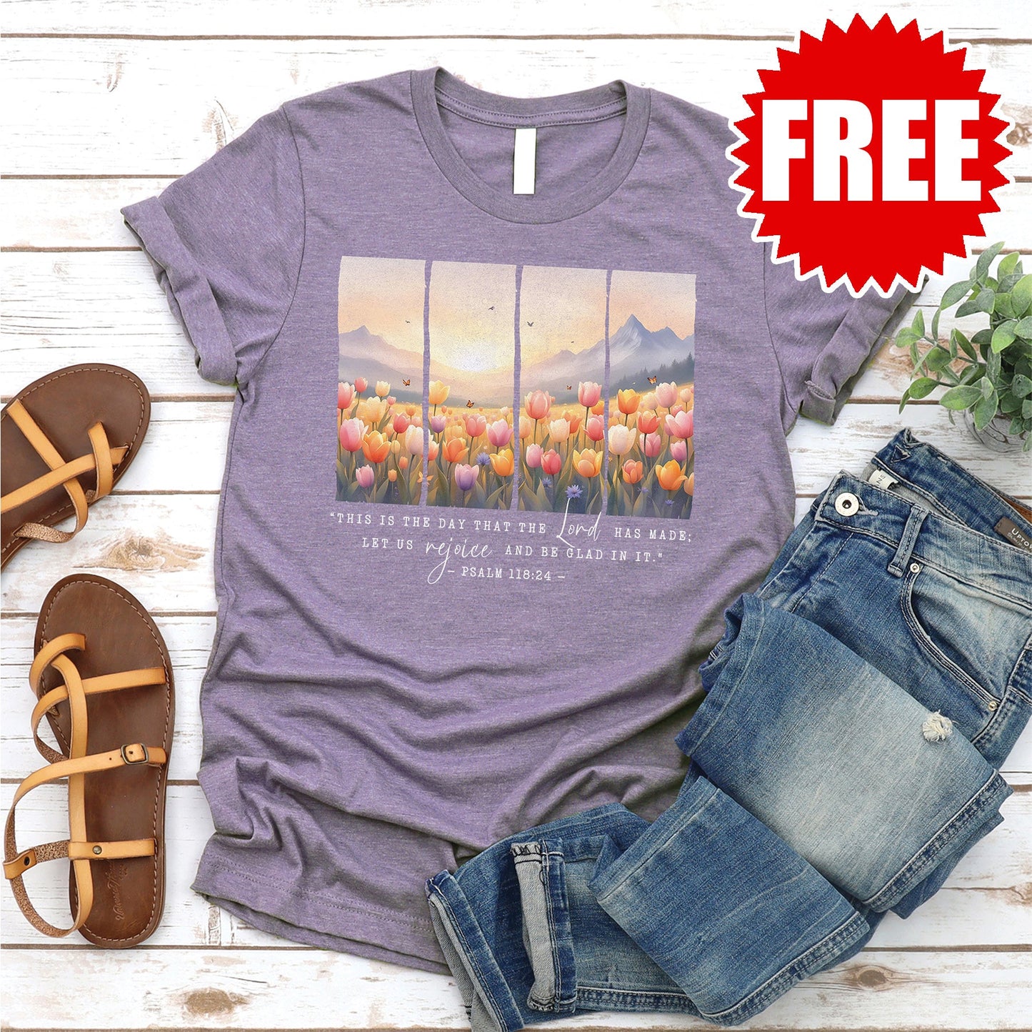 This Is The Day Tee - Heather Deep Purple - 0