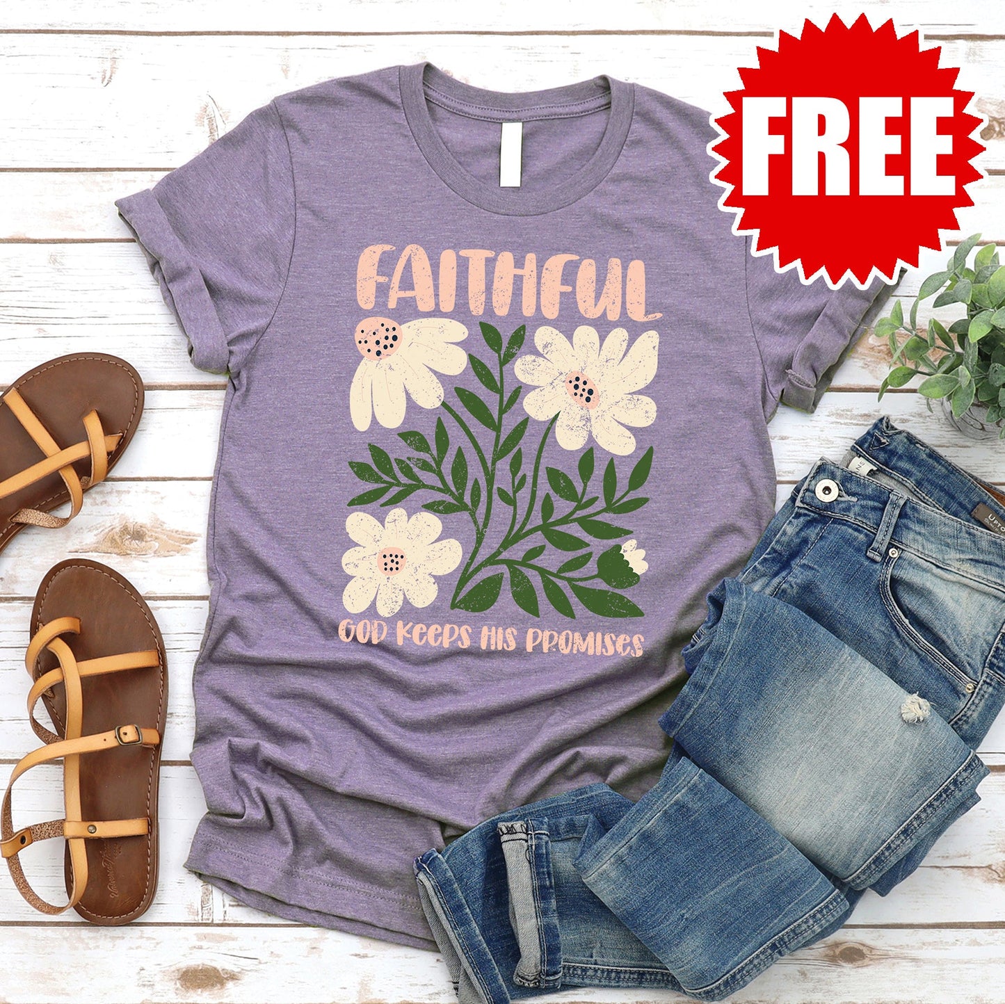 Faithful Tee - Heather Deep Purple - 0