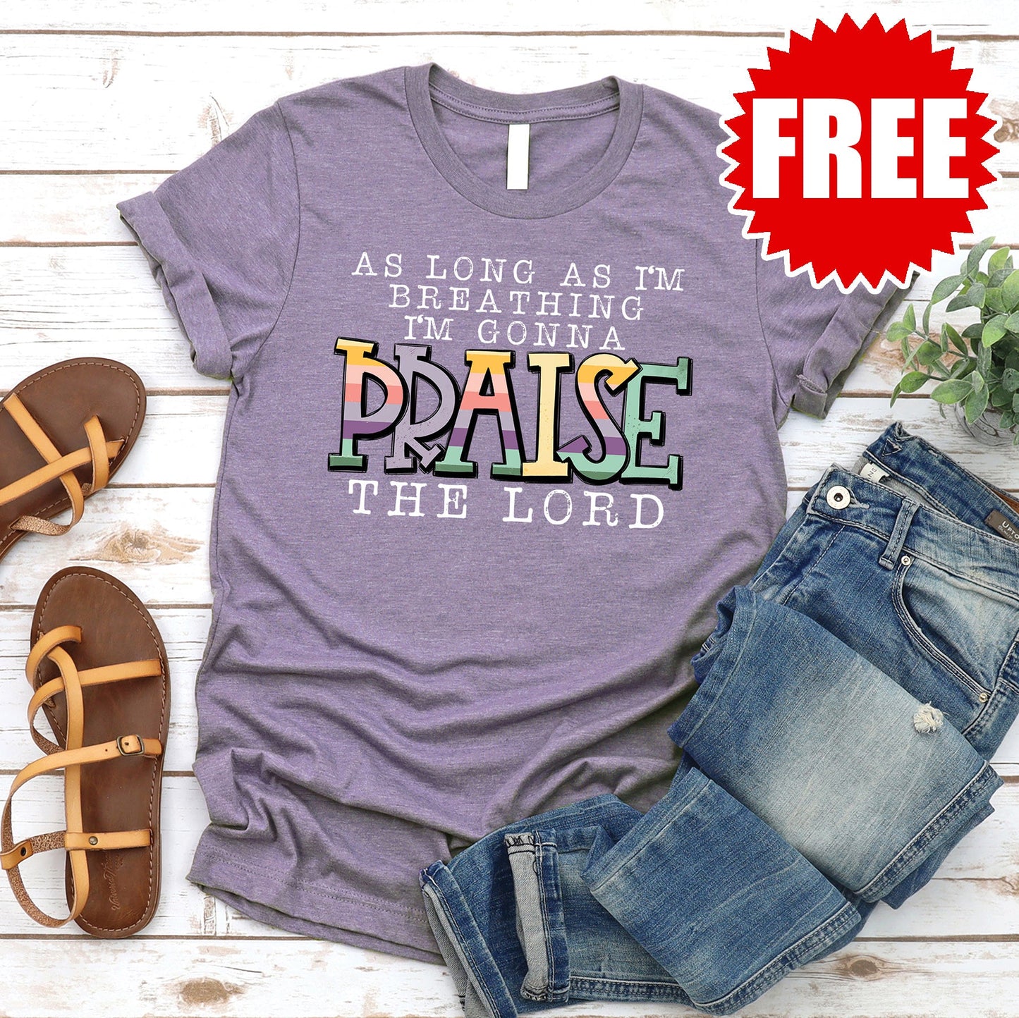 Praise Tee - Heather Deep Purple - 0