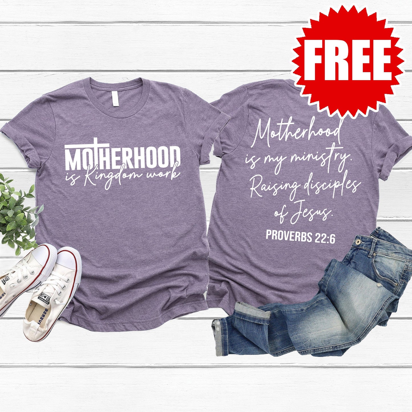 Motherhood Tee - Heather Deep Purple