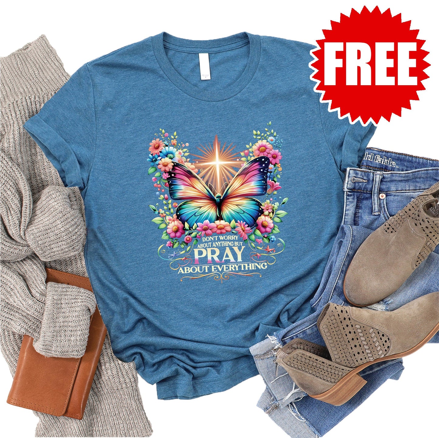 But Pray Tee - Heather Deep Teal - 0