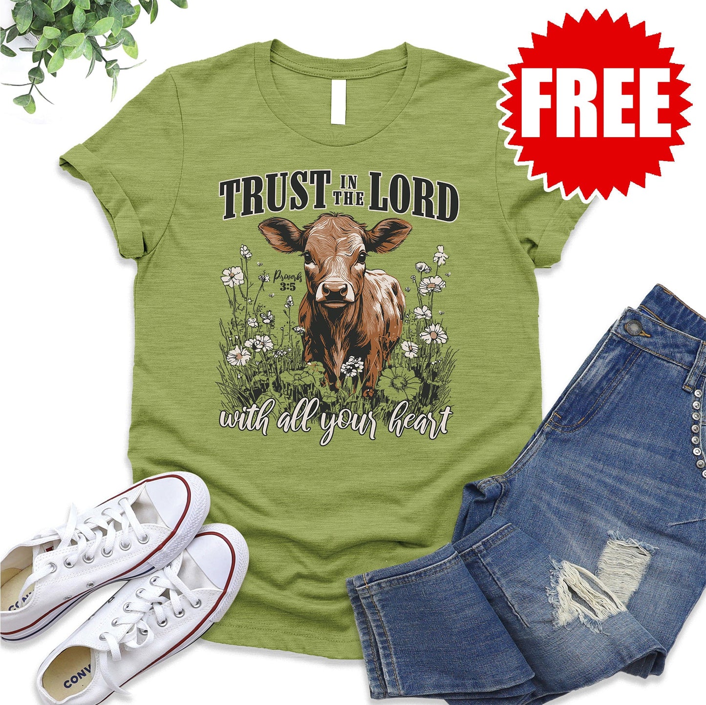 Trust Calf Tee - Heather Fern - 0