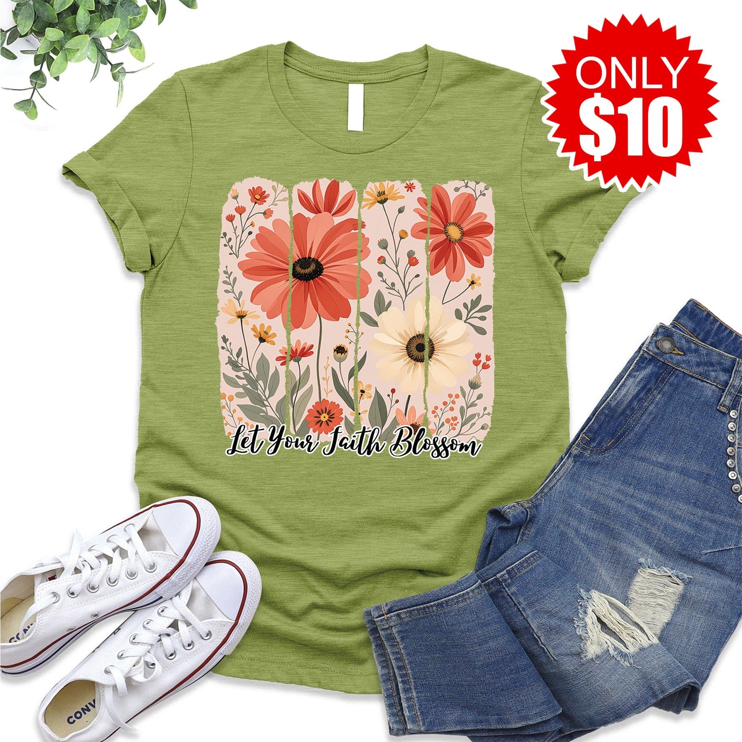 Let Your Faith Blossom Tee - Heather Fern