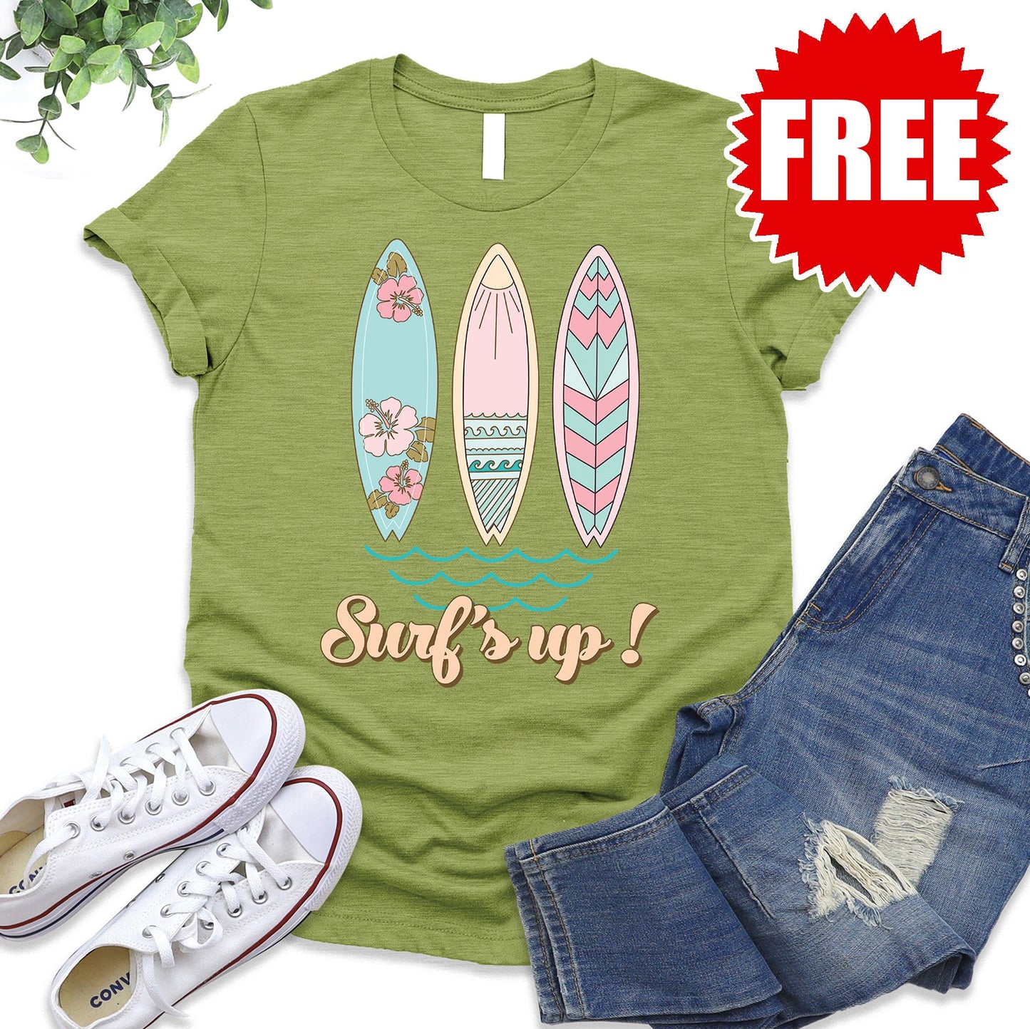 Surf's Up Tee - Heather Fern - 0