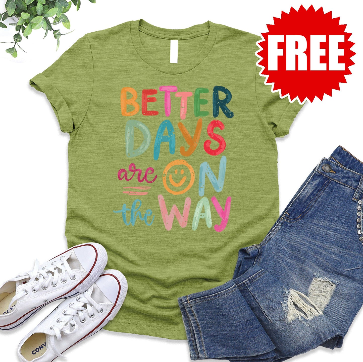 Better Days Tee - Heather Fern - 0