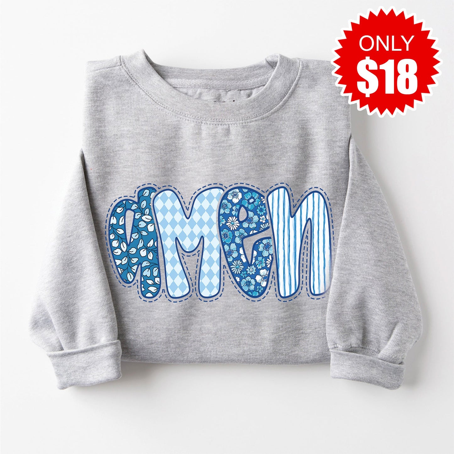 Amen Sweatshirt - Heather Grey - 18 Style004