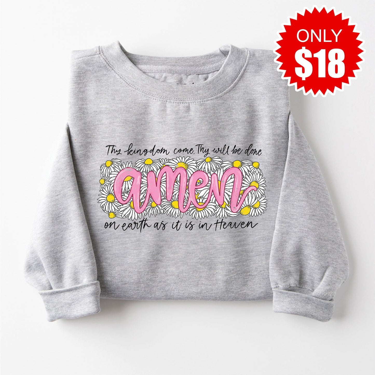 Amen Sweatshirt - Heather Grey - 18 Style001