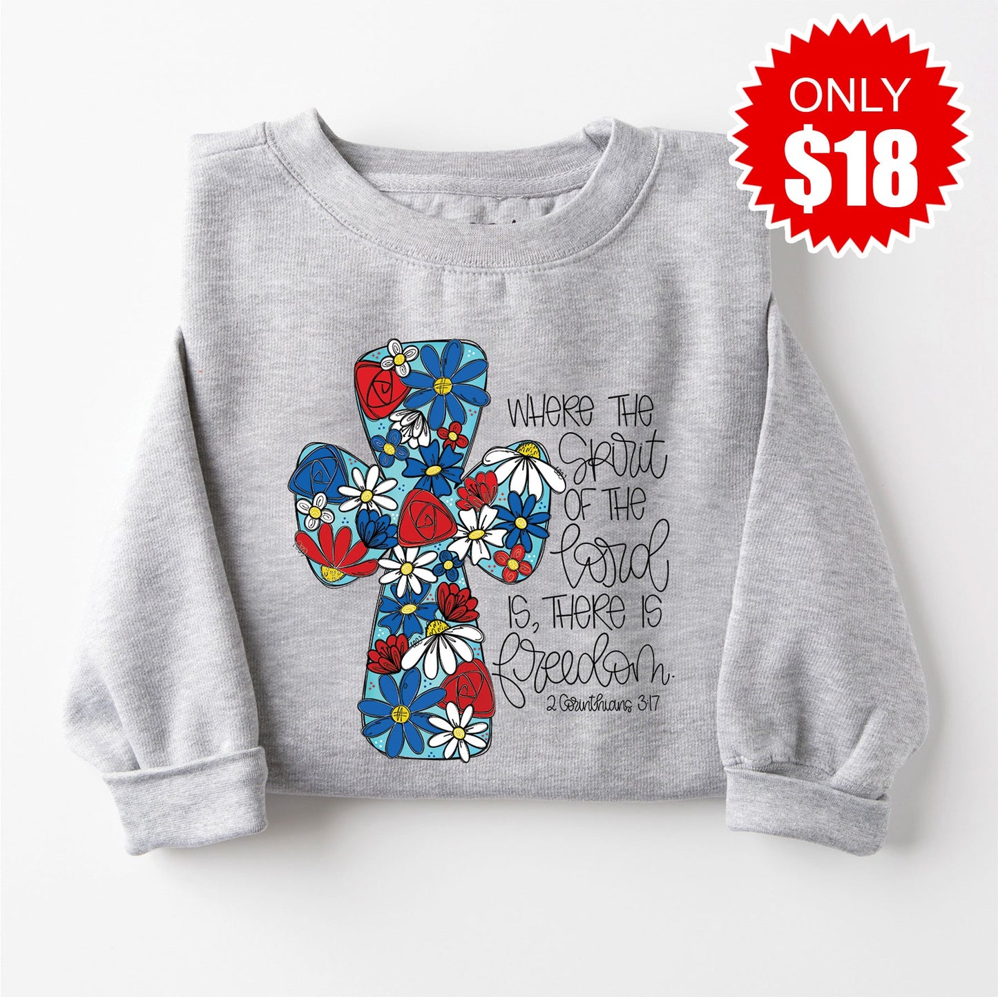 There Is Freedom Sweatshirt - Heather Grey - 18