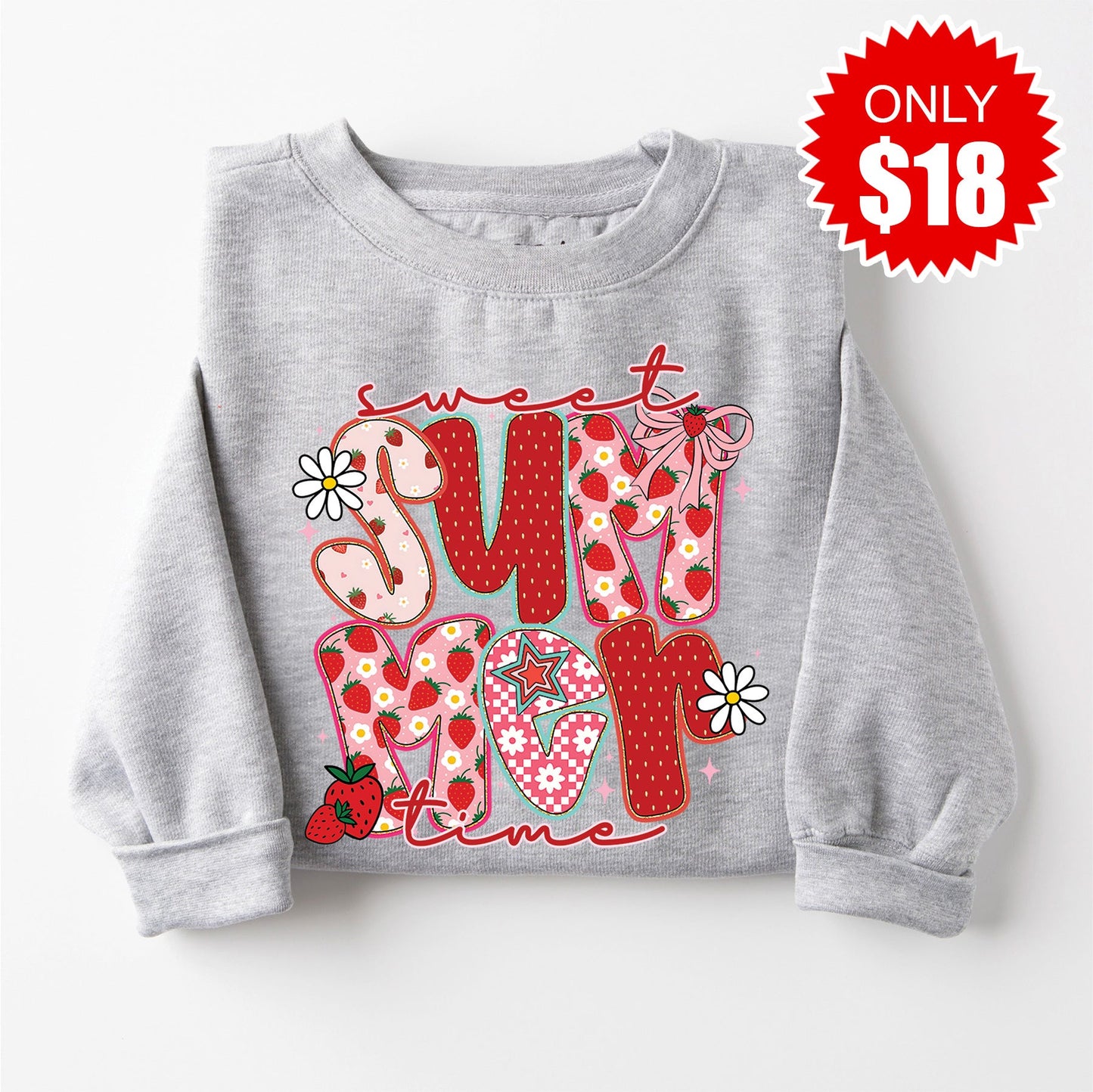 Summer Time Sweatshirt - Heather Grey - 18