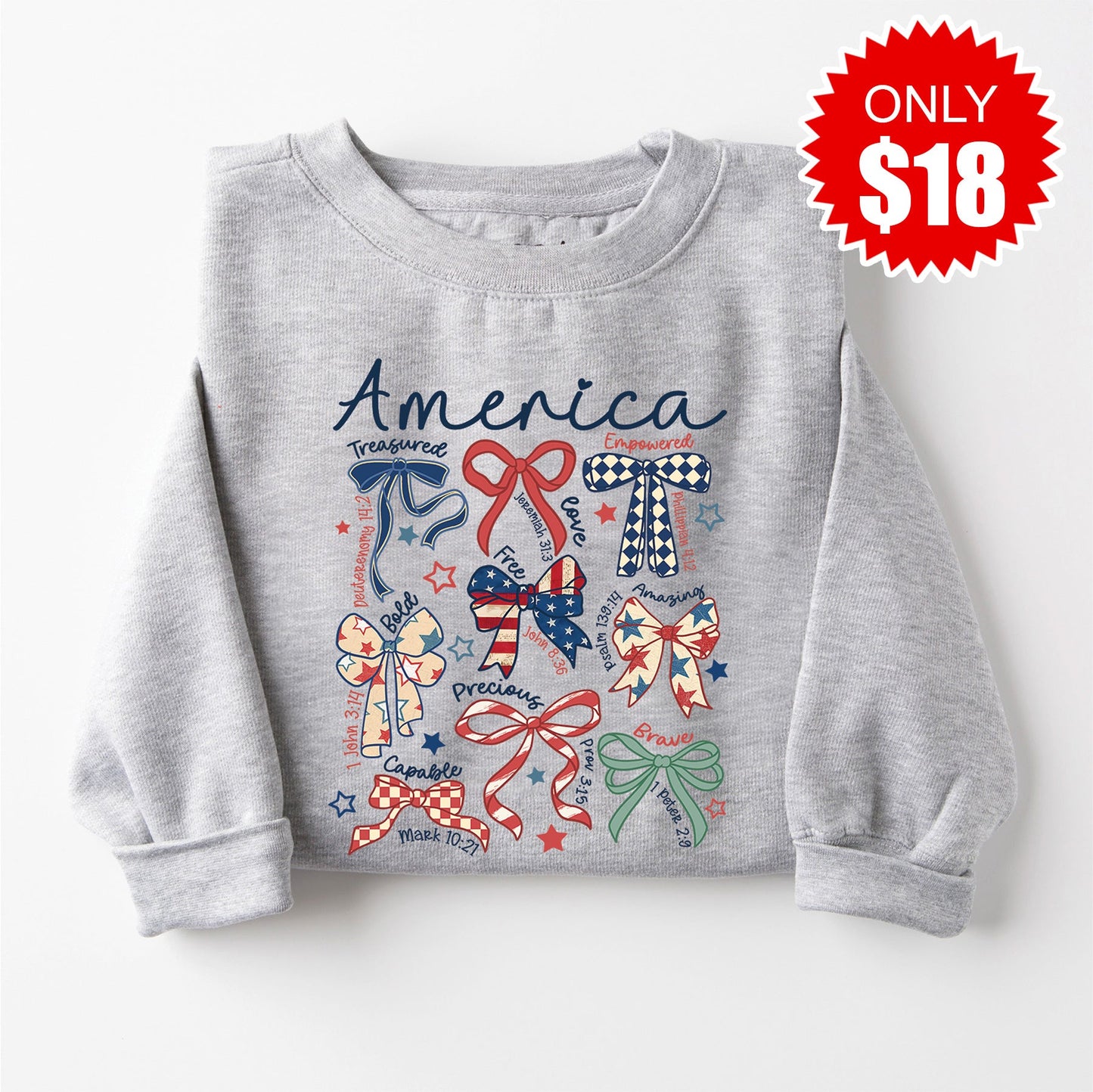 America Sweatshirt - Heather Grey - 18