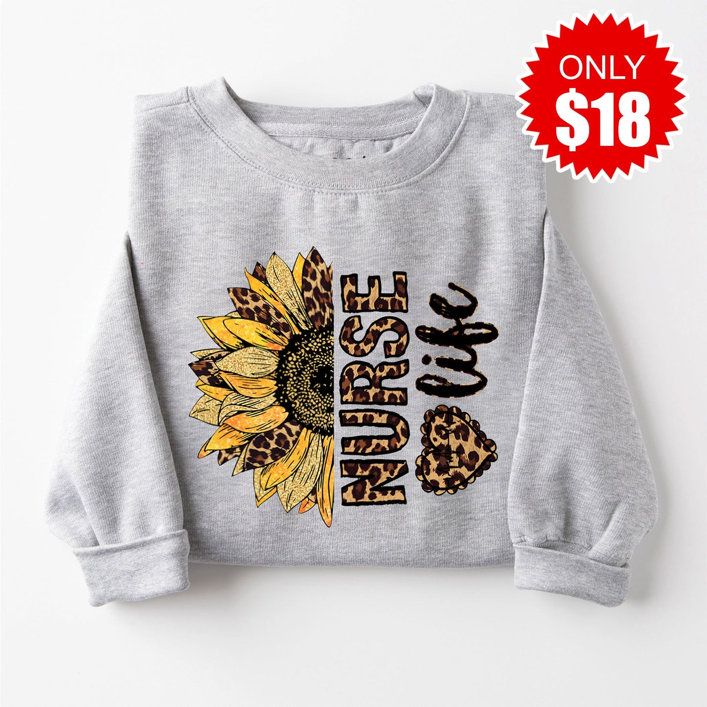 Nurse Life Sweatshirt - Heather Grey - 18