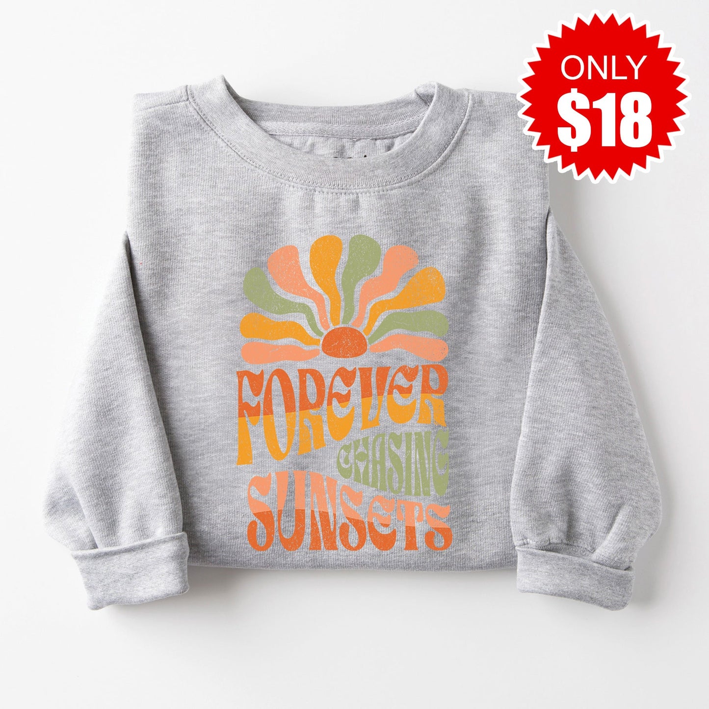 Forever Chasing Sweatshirt - Heather Grey - 18