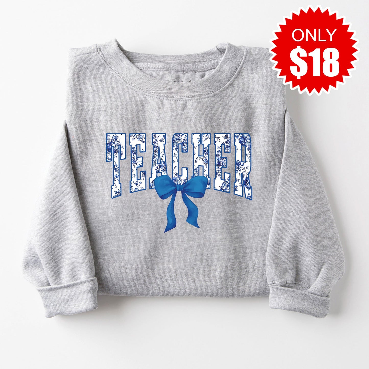 Teacher Varsity Sweatshirt - Heather Grey - 18