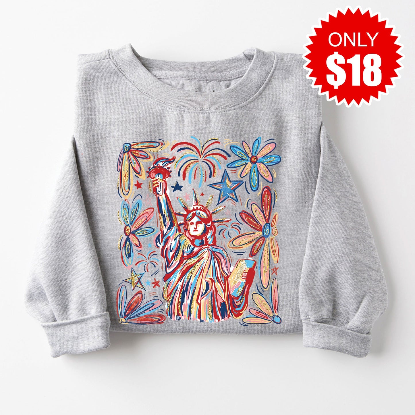 Statue of Liberty Sweatshirt - Heather Grey - 18
