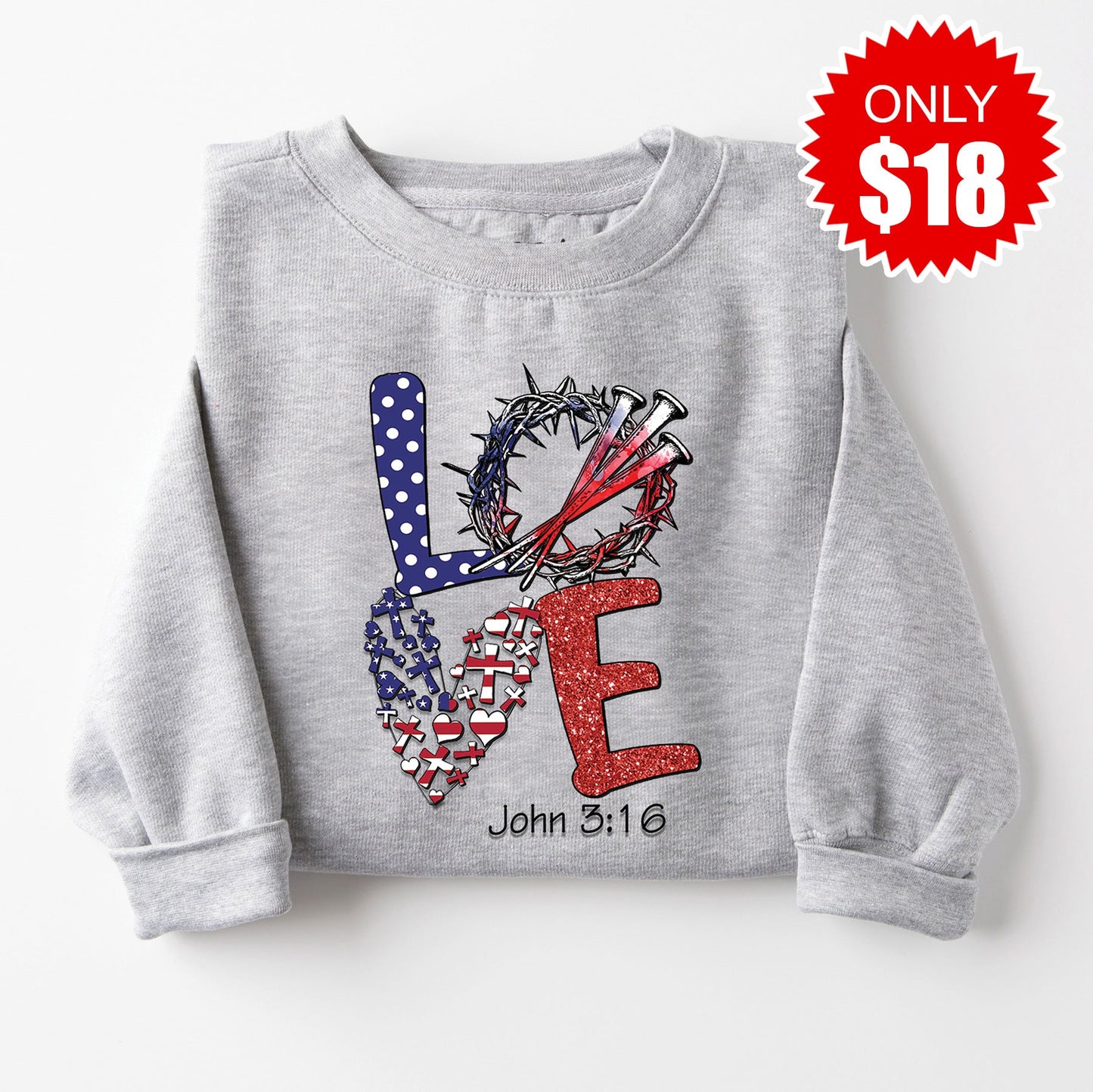 Love Sweatshirt - Heather Grey - 18