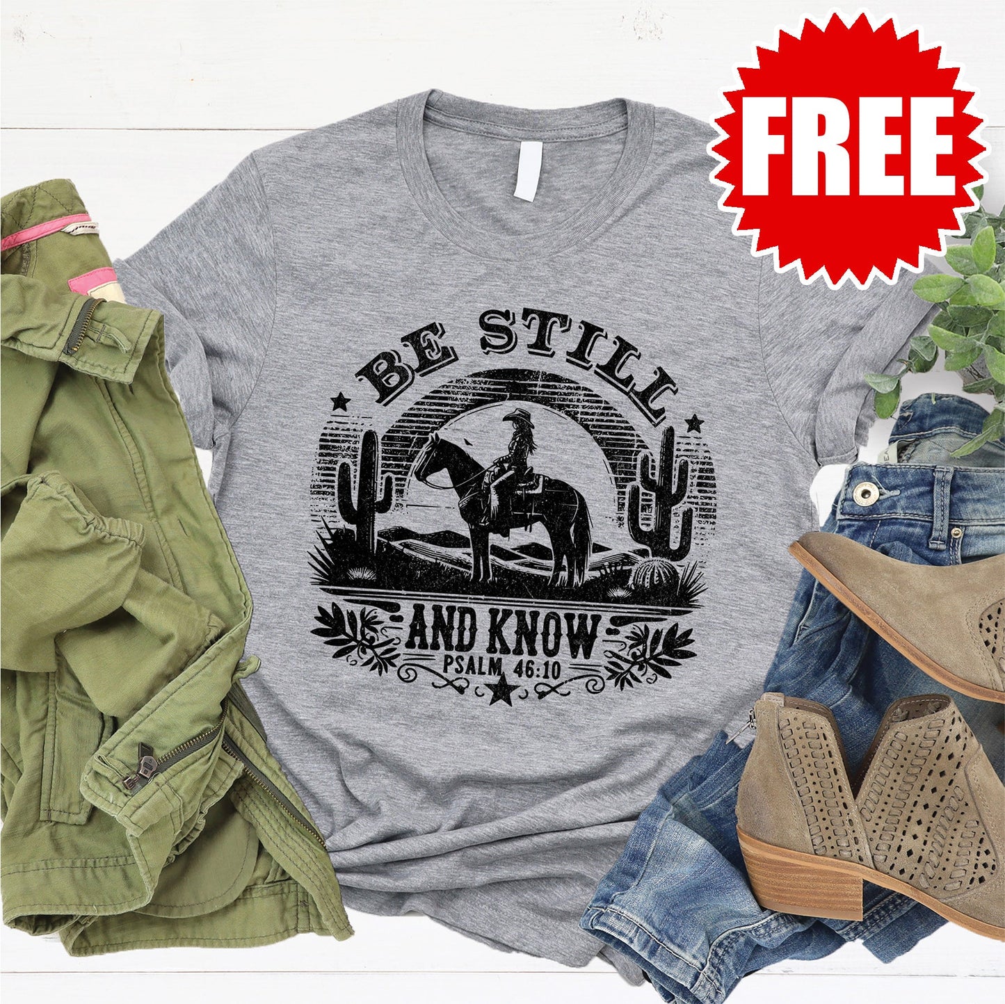 Be Still And Know Tee - Heather Grey - 0