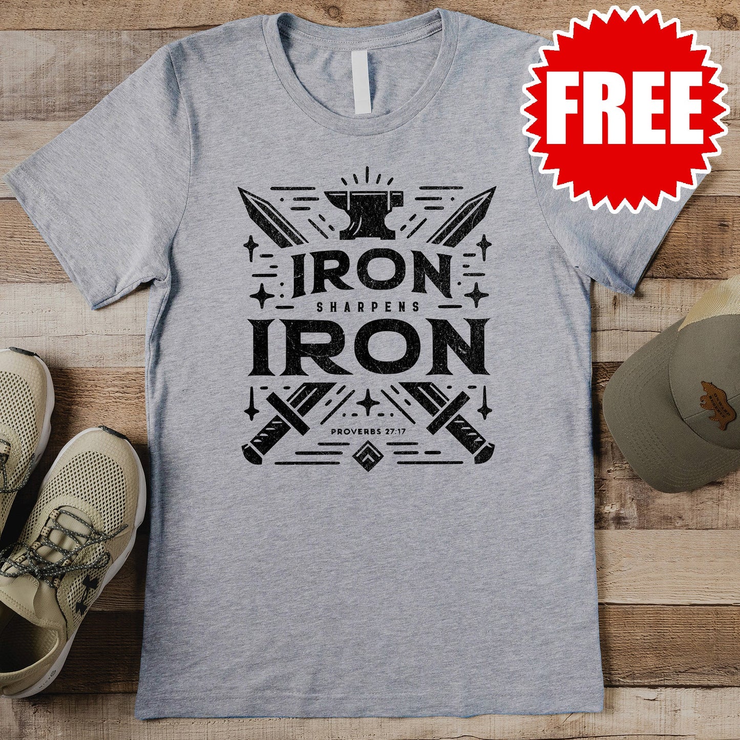 Iron Sharpens Iron (Men's) Tee - Heather Grey - 0