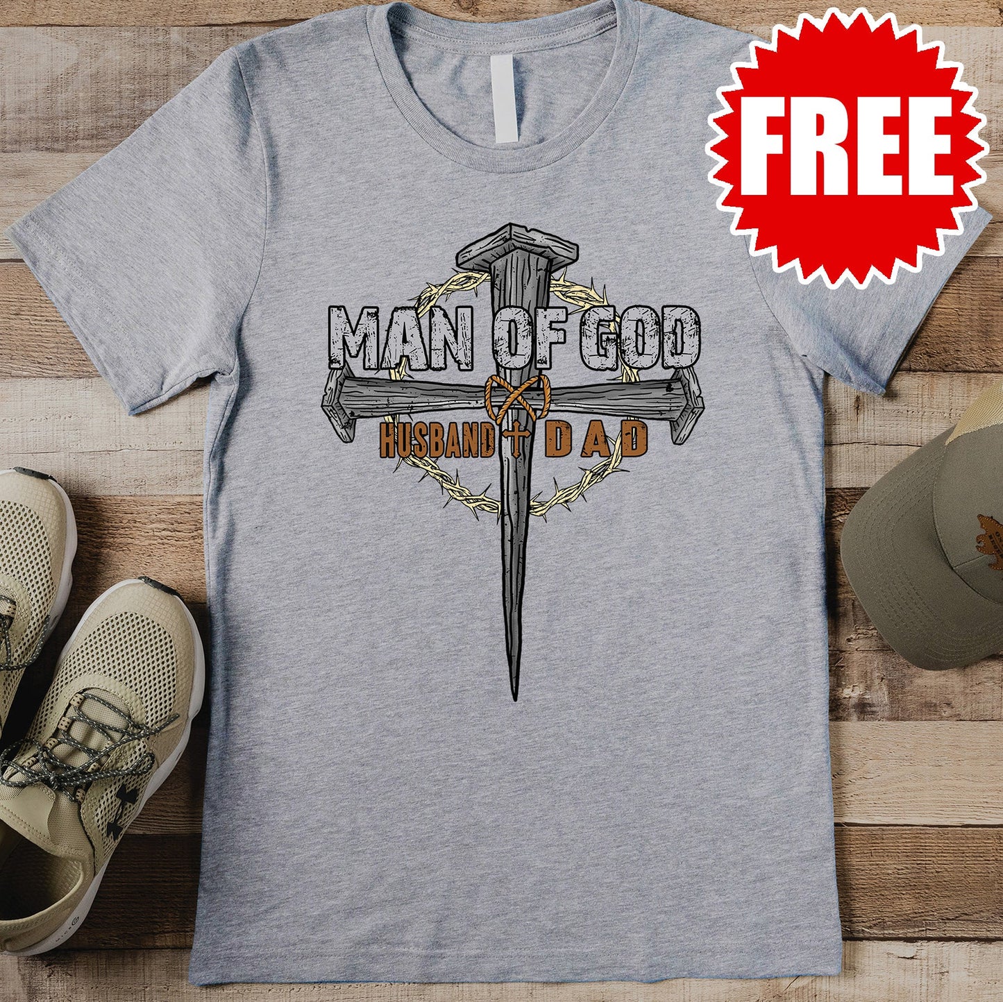 Man of God Tee - Heather Grey - 0 Style001