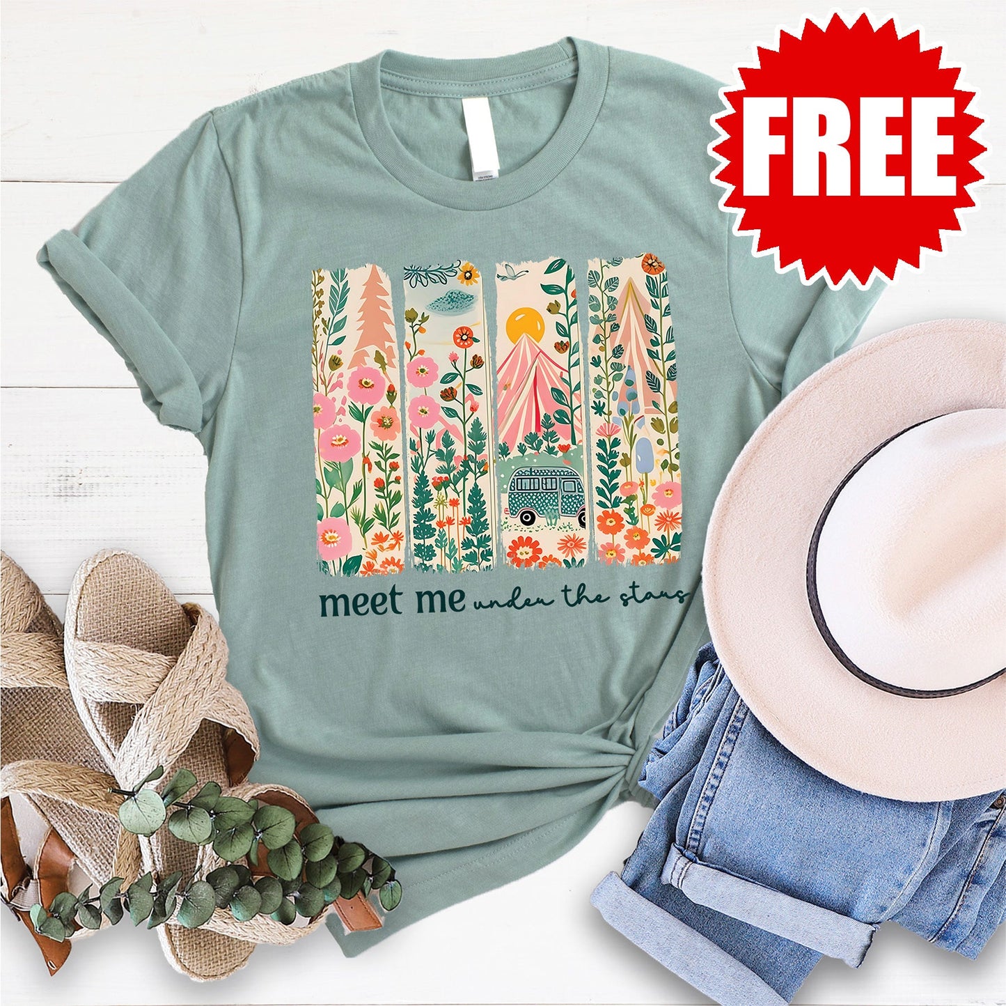 Meet Me Tee - Heather Honeydew Mist - 0