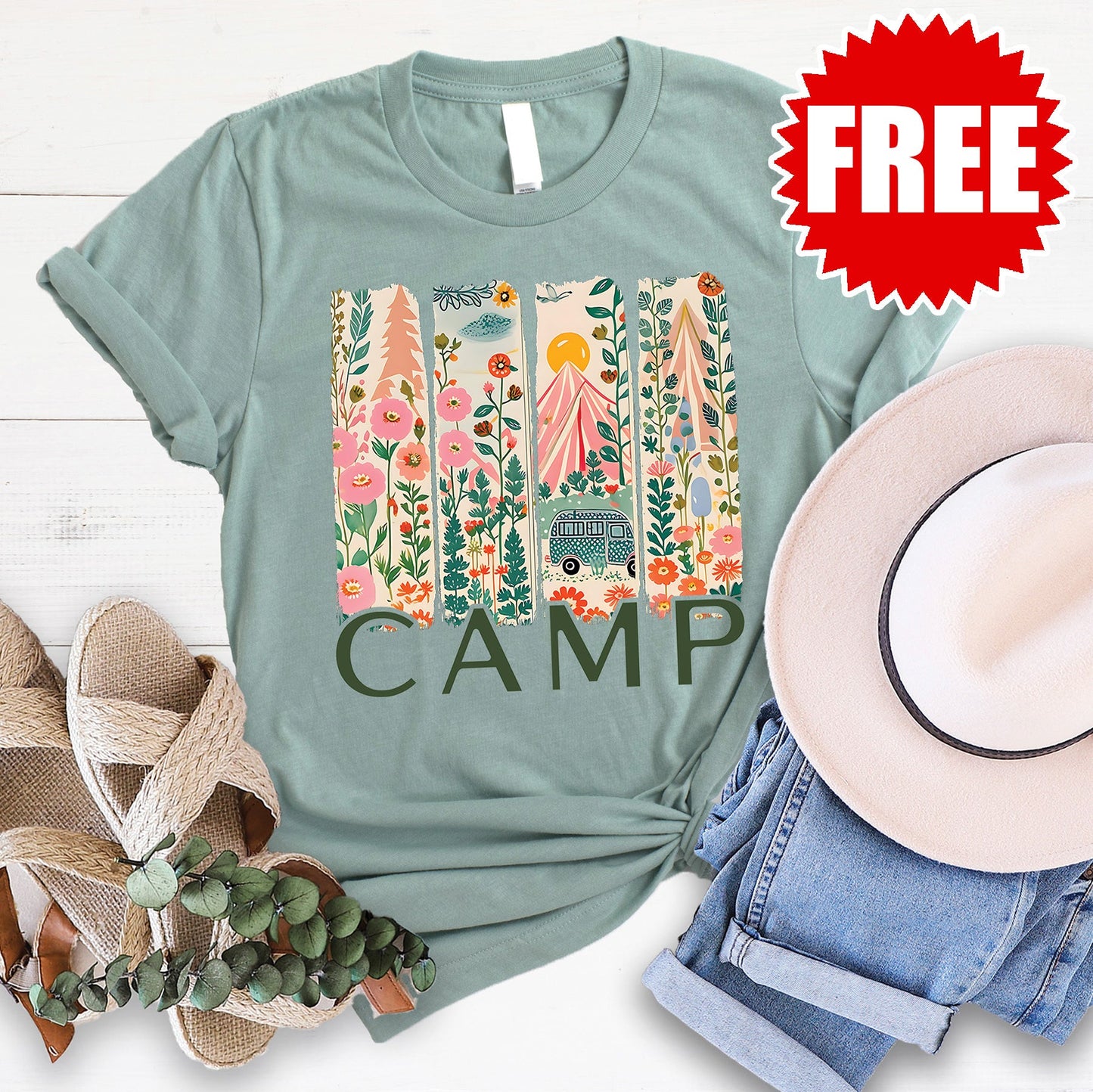 Camp Tee - Heather Honeydew Mist - 0