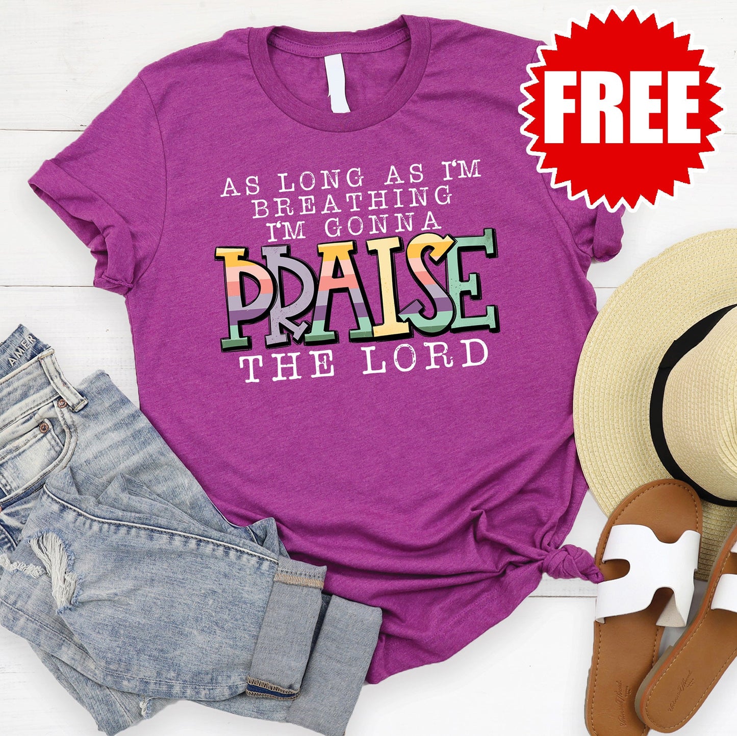 Praise Tee - Heather Magenta - 0