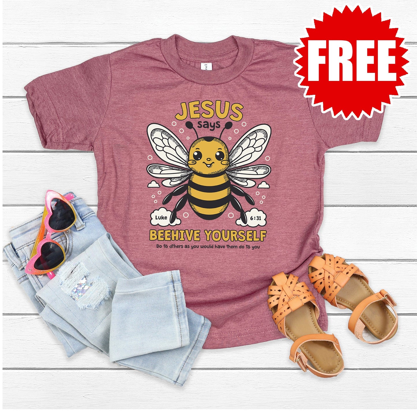 Beehive Yourself Tee - Heather Mauve - 0