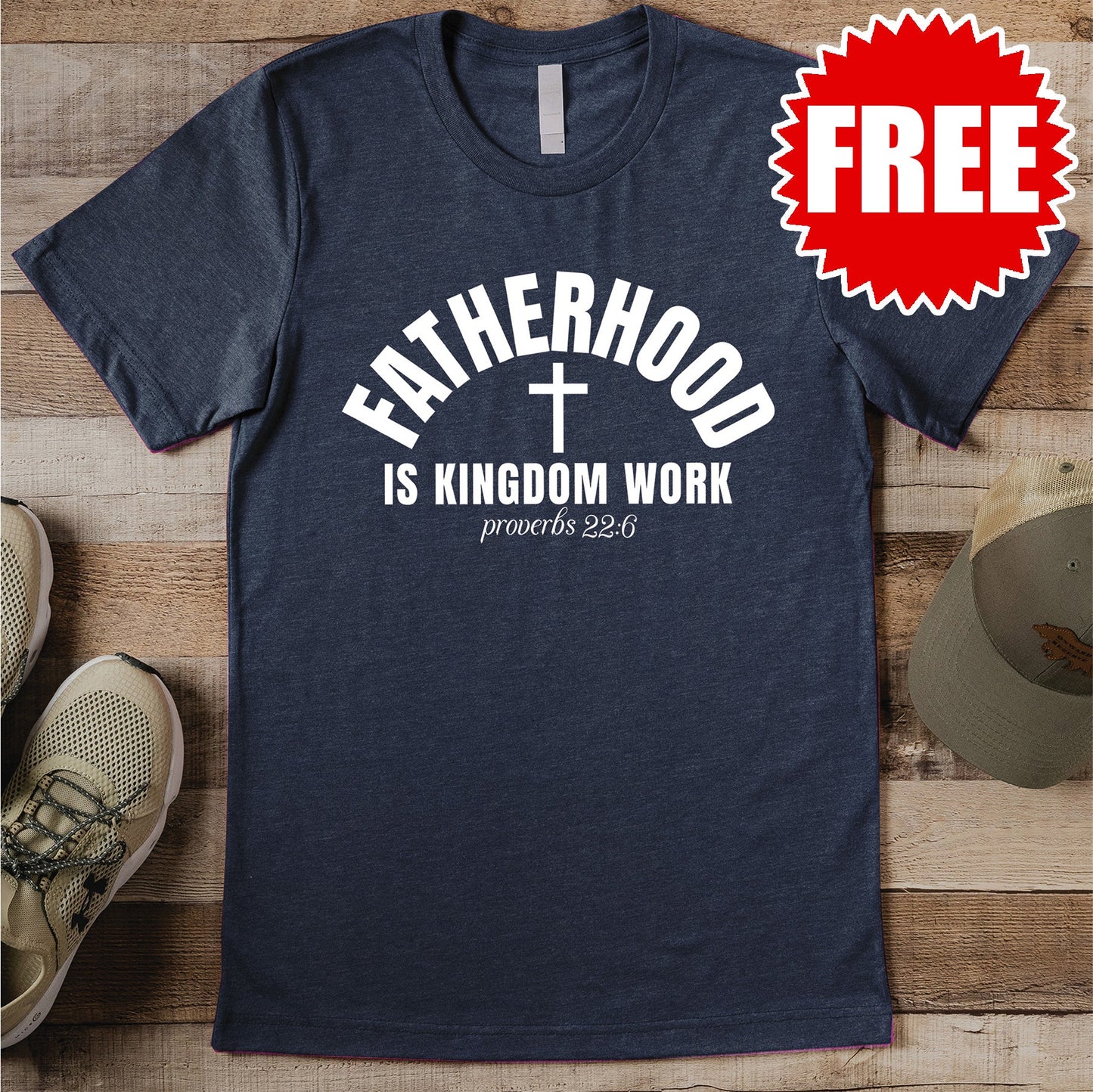 Fatherhood Tee - Heather Navy - 0