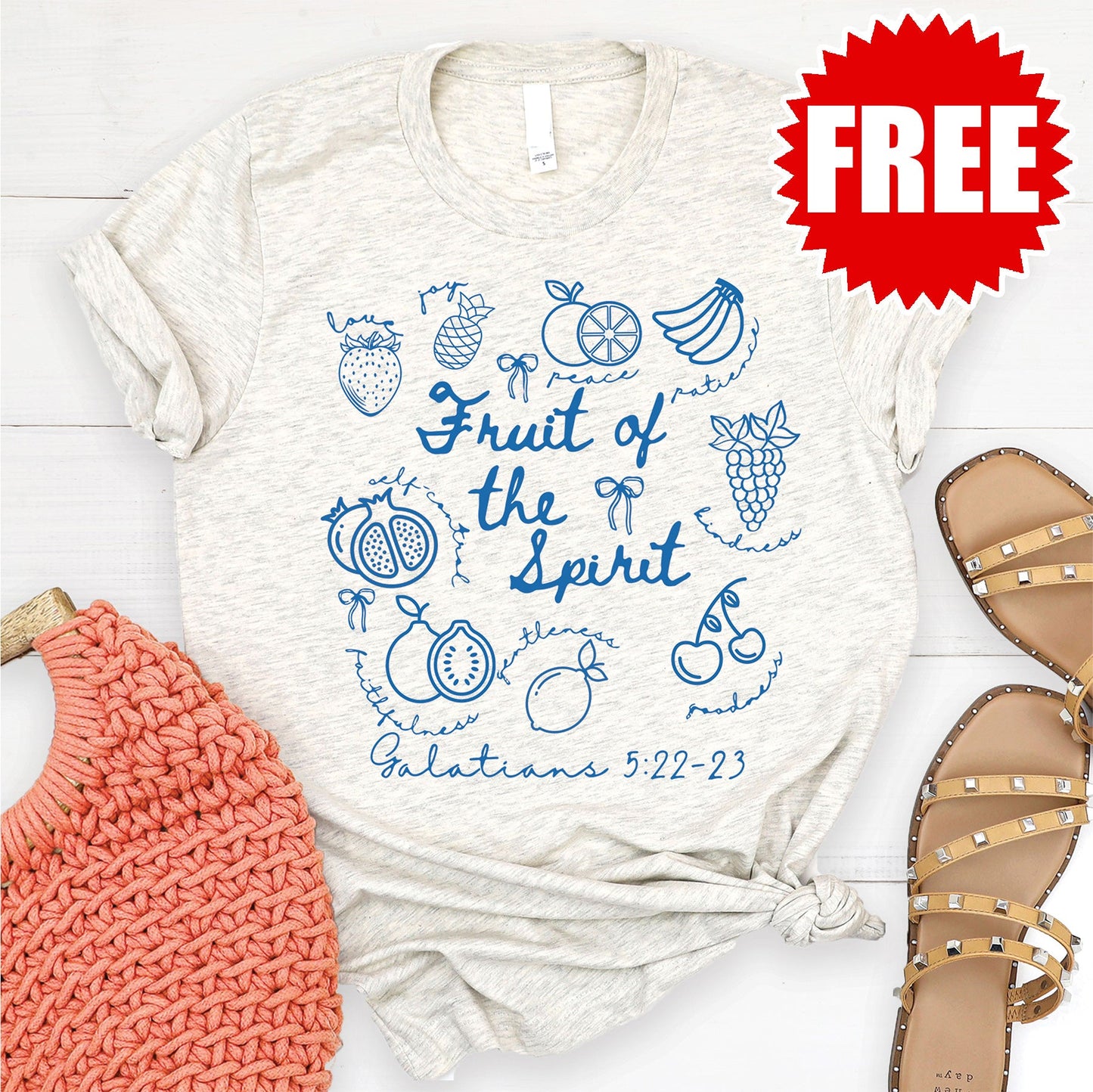 Fruit of the Spirit Tee - Heather Oatmeal - 0