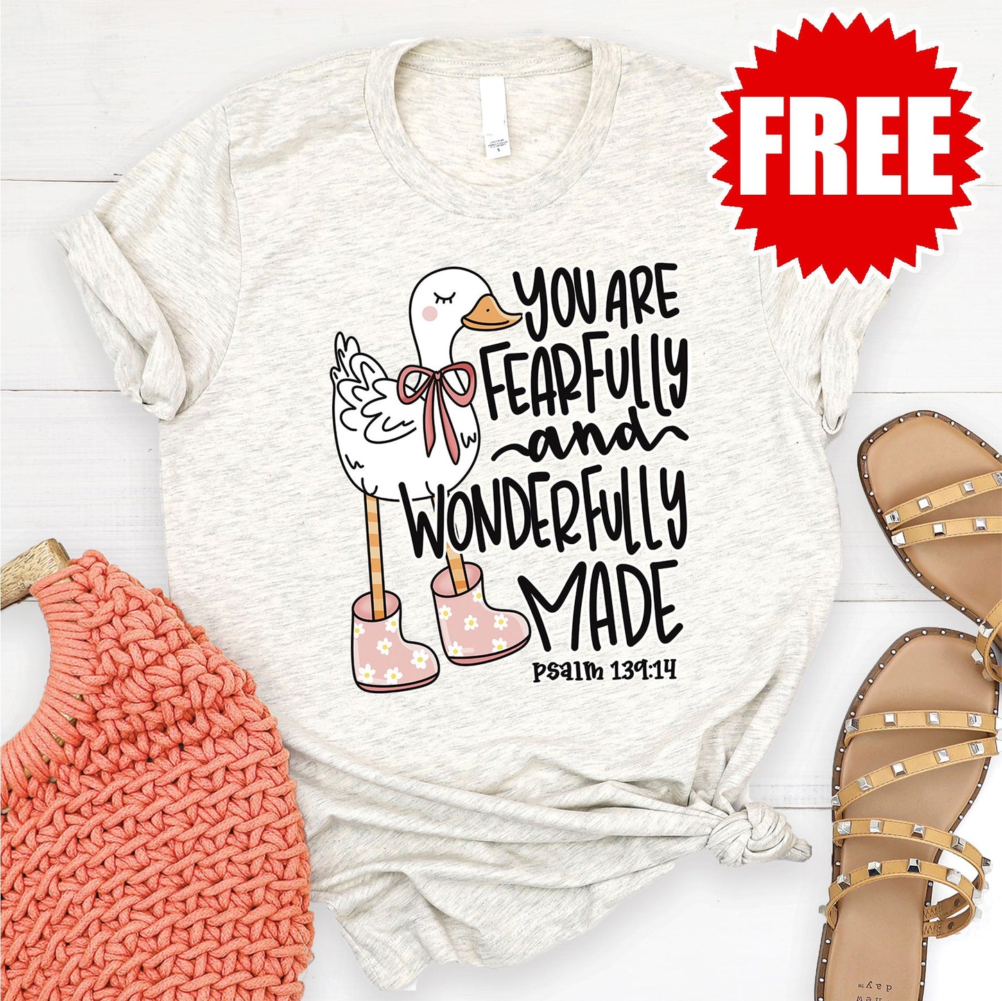 Fearfully and Wonderfully Made Tee - Heather Oatmeal - 0