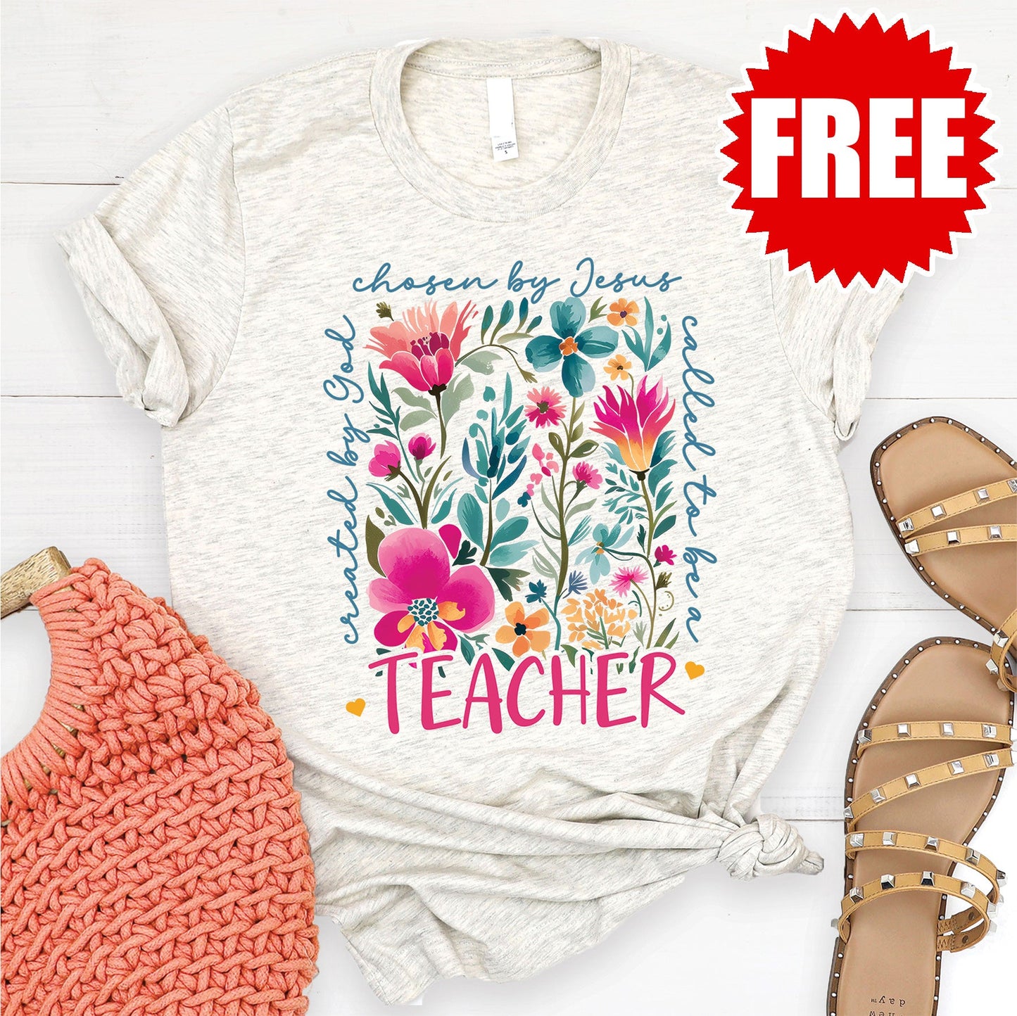 Called To Be A Teacher Tee - Heather Oatmeal - 0