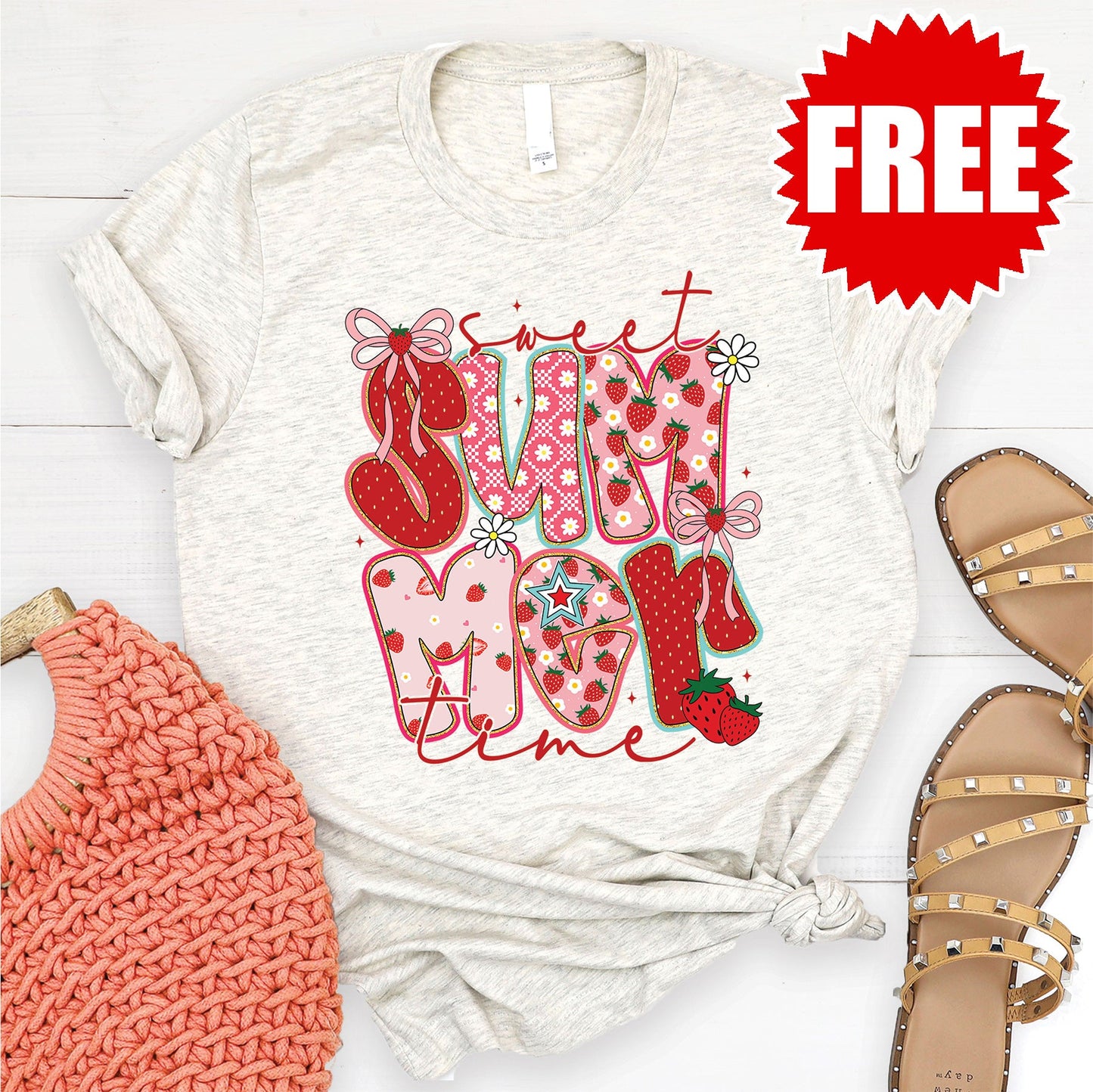 Summer Time Tee - Heather Vanilla Sky - 0